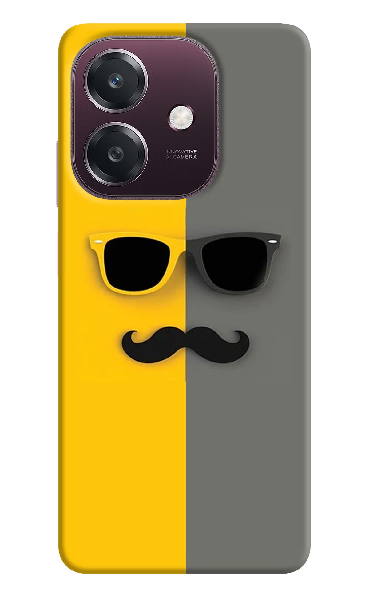 Sunglasses with Mustache Oppo A3 5G Back Cover - Sunglasses with Mustache Oppo A3 5G Back Cover Sunglasses with Mustache Oppo A3 5G Back Cover