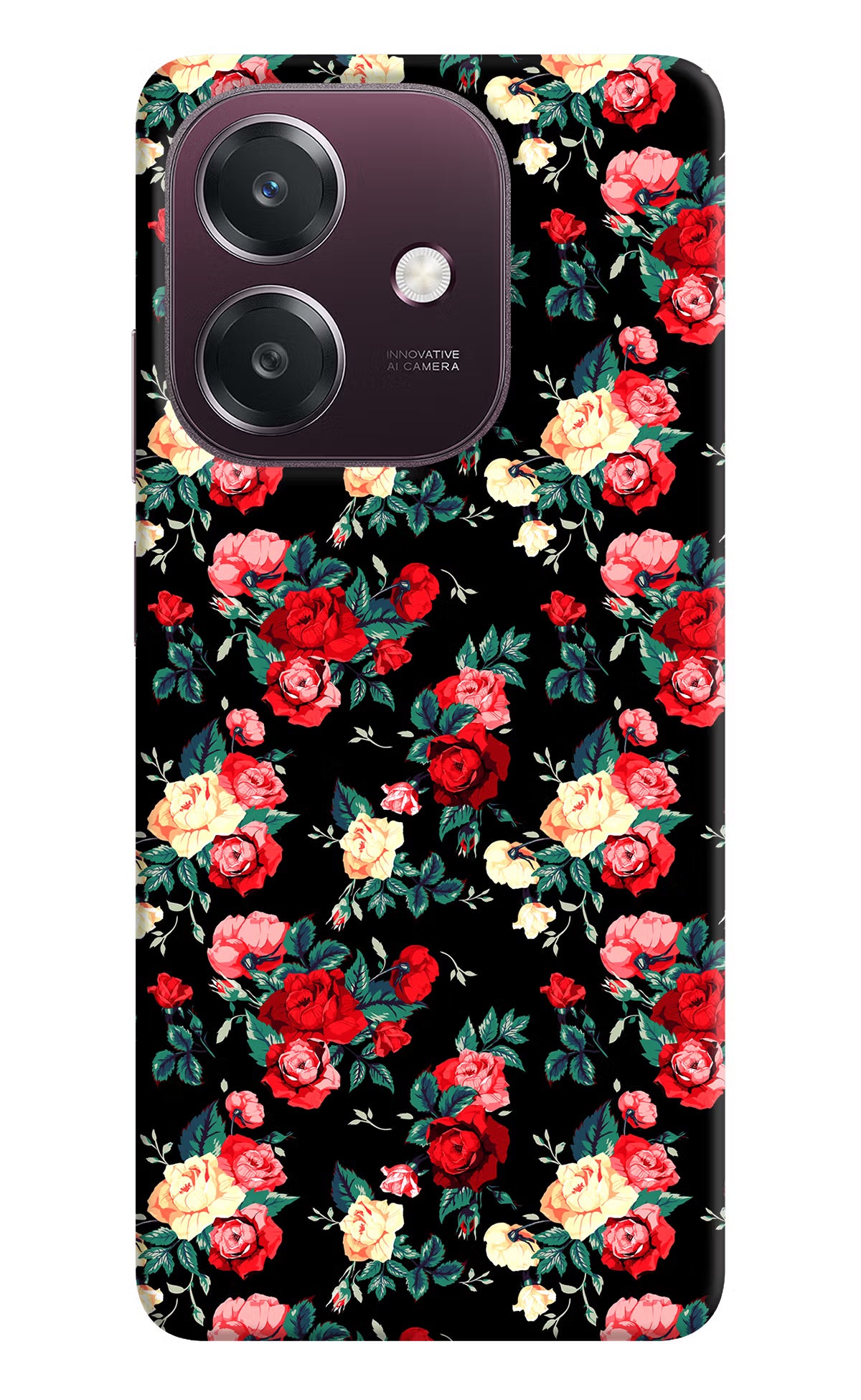 Rose Pattern Oppo A3 5G Back Cover - Rose Pattern Oppo A3 5G Back Cover Rose Pattern Oppo A3 5G Back Cover