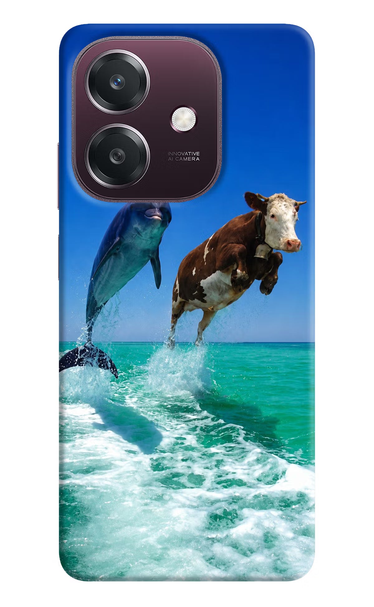 Dolphin vs Cow Oppo A3 5G Back Cover - Dolphin vs Cow Oppo A3 5G Back Cover Dolphin vs Cow Oppo A3 5G Back Cover