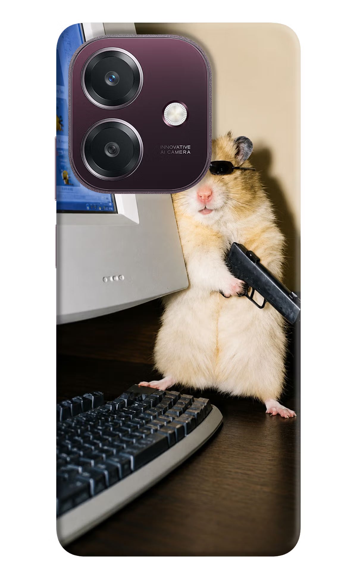 Hacker Hamster Oppo A3 5G Back Cover - Hacker Hamster Oppo A3 5G Back Cover Hacker Hamster Oppo A3 5G Back Cover