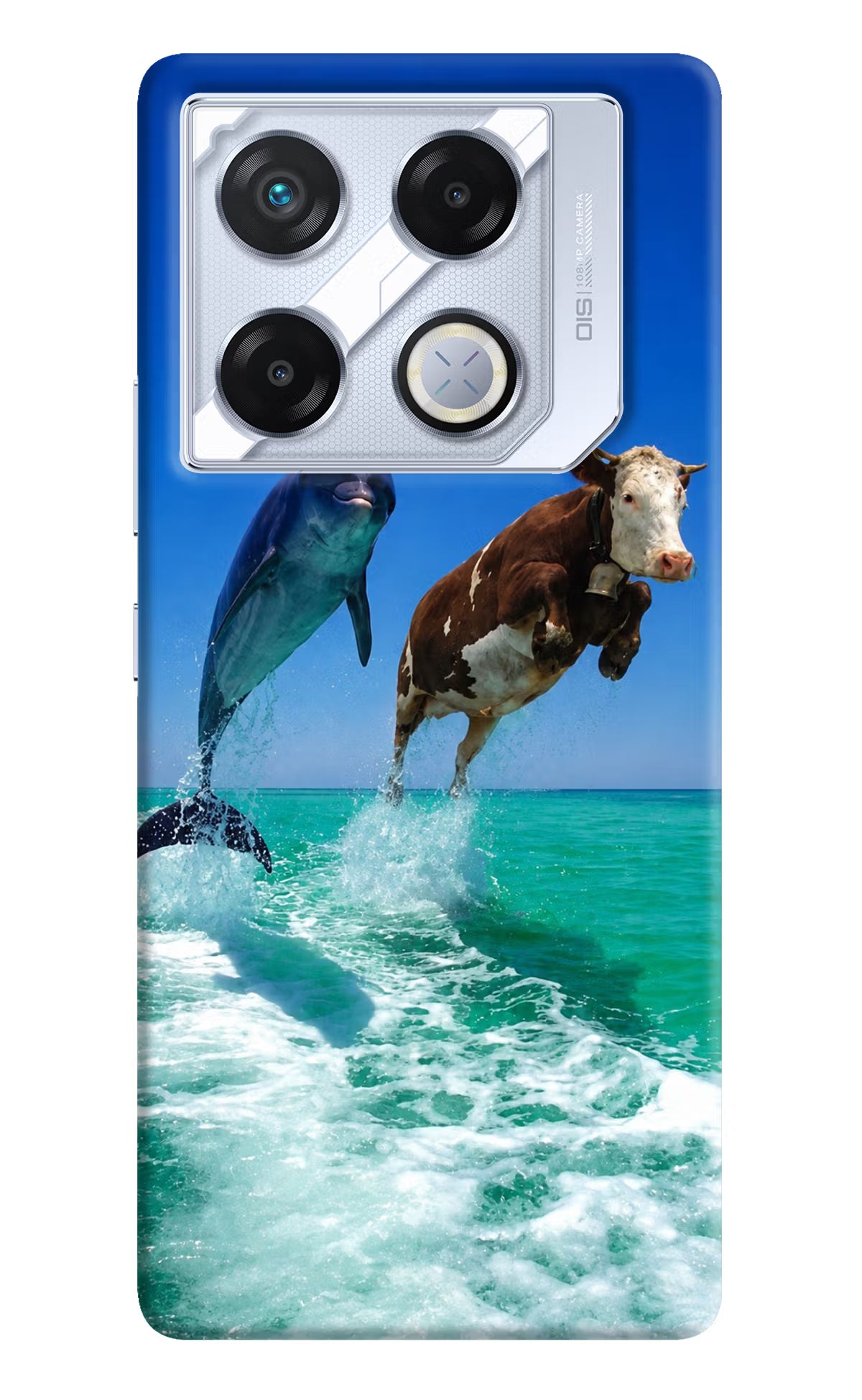 Dolphin vs Cow Infinix GT 20 Pro Back Cover - Dolphin vs Cow Infinix GT 20 Pro Back Cover Dolphin vs Cow Infinix GT 20 Pro Back Cover