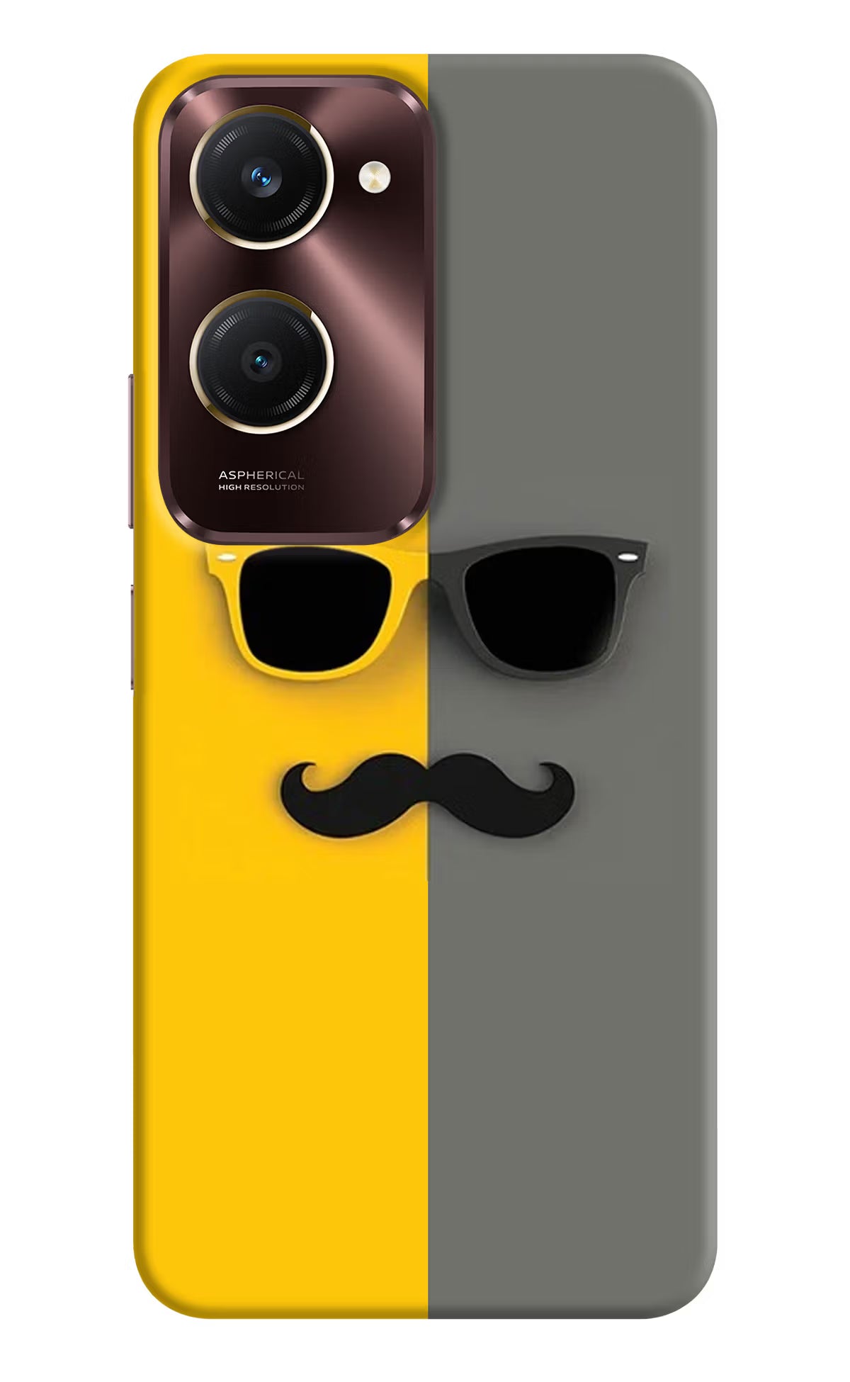 Sunglasses with Mustache Vivo Y28e 5G Back Cover - Sunglasses with Mustache Vivo Y28e 5G Back Cover Sunglasses with Mustache Vivo Y28e 5G Back Cover