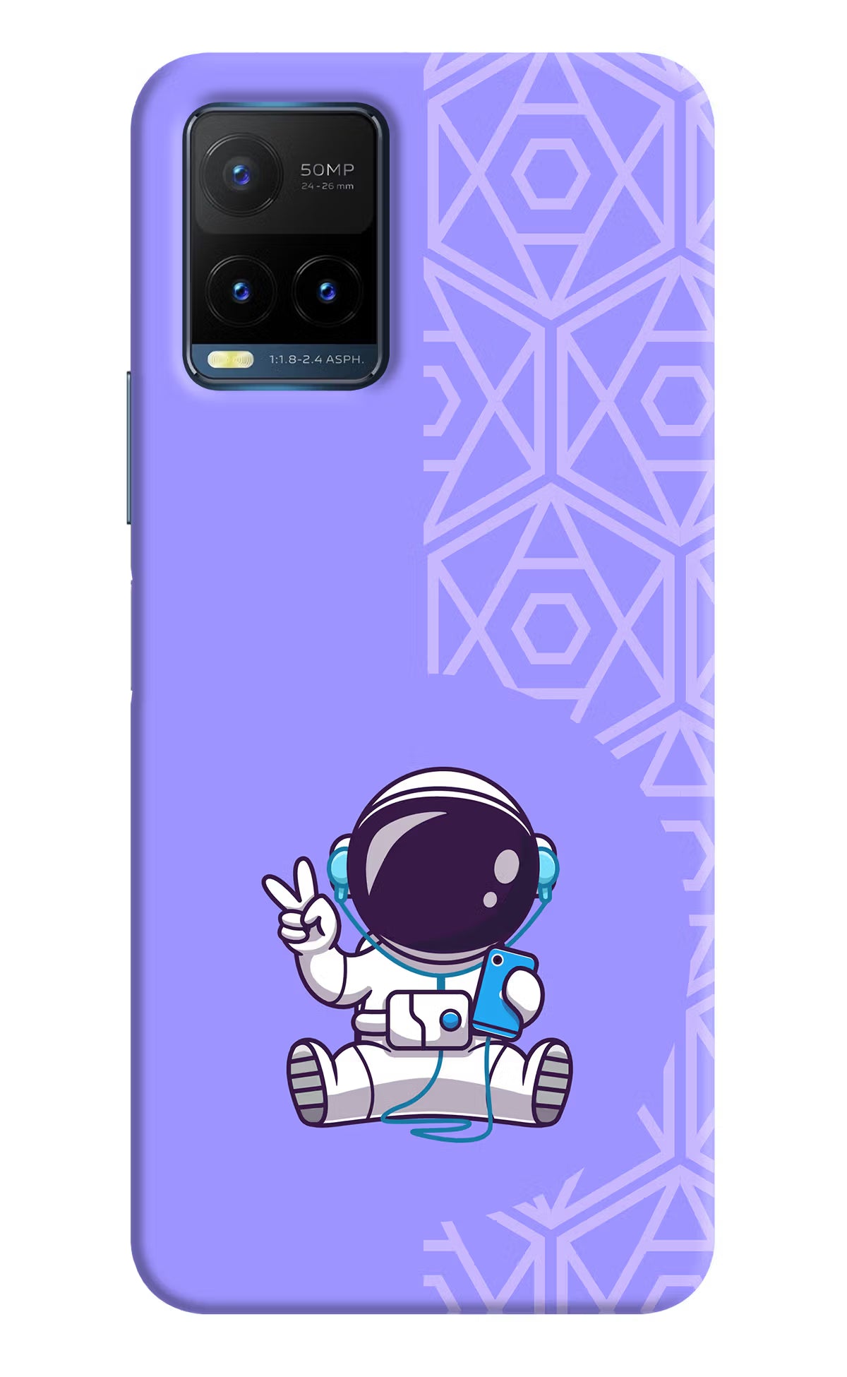 Cute Astronaut Chilling Vivo Y21T Back Cover - Cute Astronaut Chilling Vivo Y21T Back Cover Cute Astronaut Chilling Vivo Y21T Back Cover