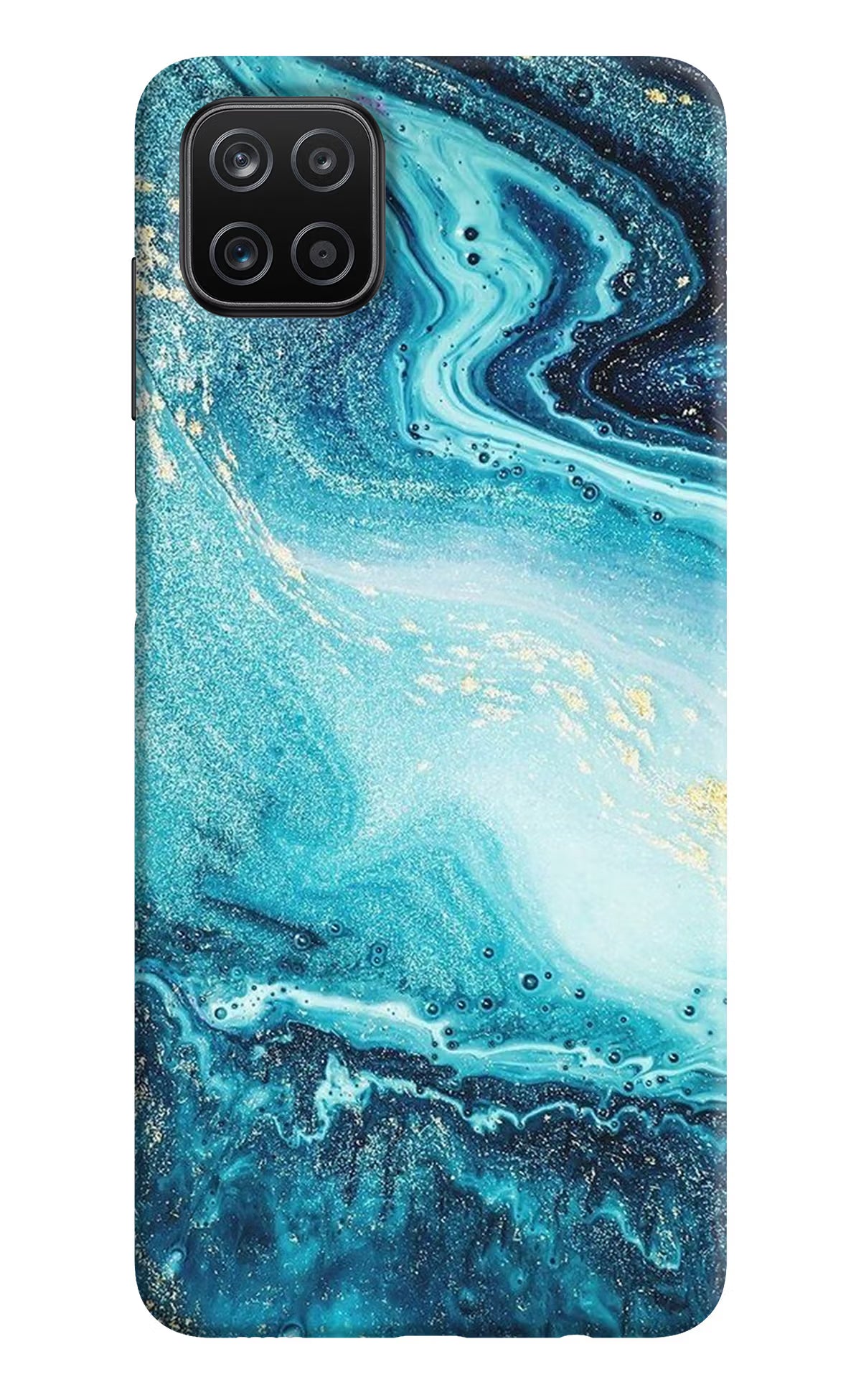 Blue Glitter Marble Samsung A12 Back Cover - Blue Glitter Marble Samsung A12 Back Cover Blue Glitter Marble Samsung A12 Back Cover