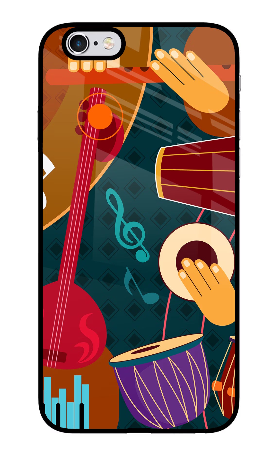 Music Instrument iPhone 6/6s Glass Case - Music Instrument iPhone 6/6s Glass Case Music Instrument iPhone 6/6s Glass Case