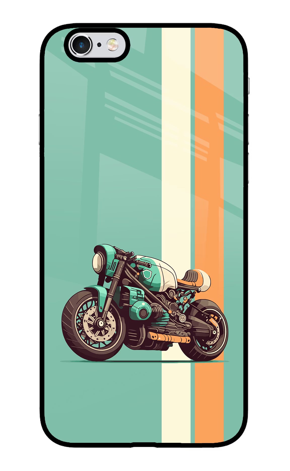 Striped Moto Drift iPhone 6/6s Glass Case - Striped Moto Drift iPhone 6/6s Glass Case Striped Moto Drift iPhone 6/6s Glass Case