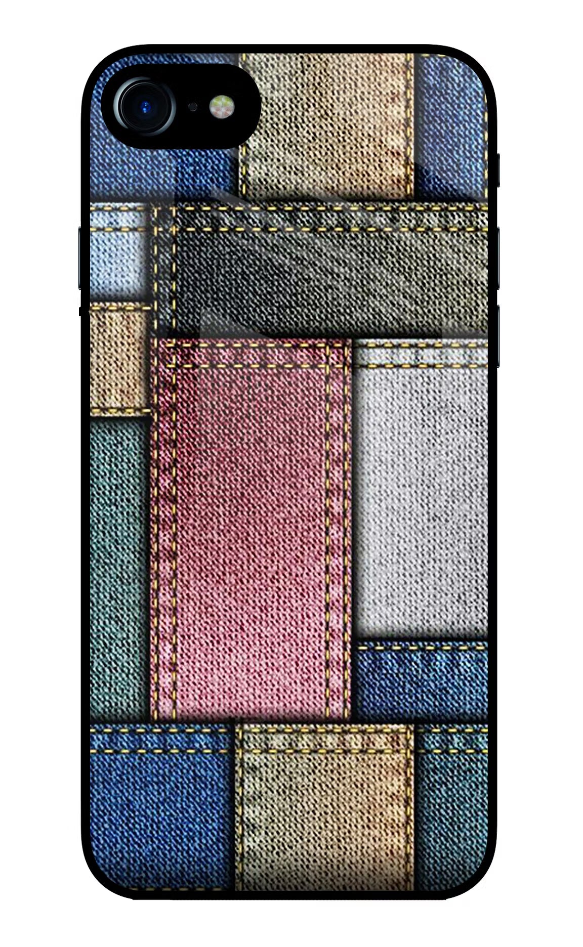 Multicolor Jeans iPhone 7/7s Glass Case - Multicolor Jeans iPhone 7/7s Glass Case Multicolor Jeans iPhone 7/7s Glass Case