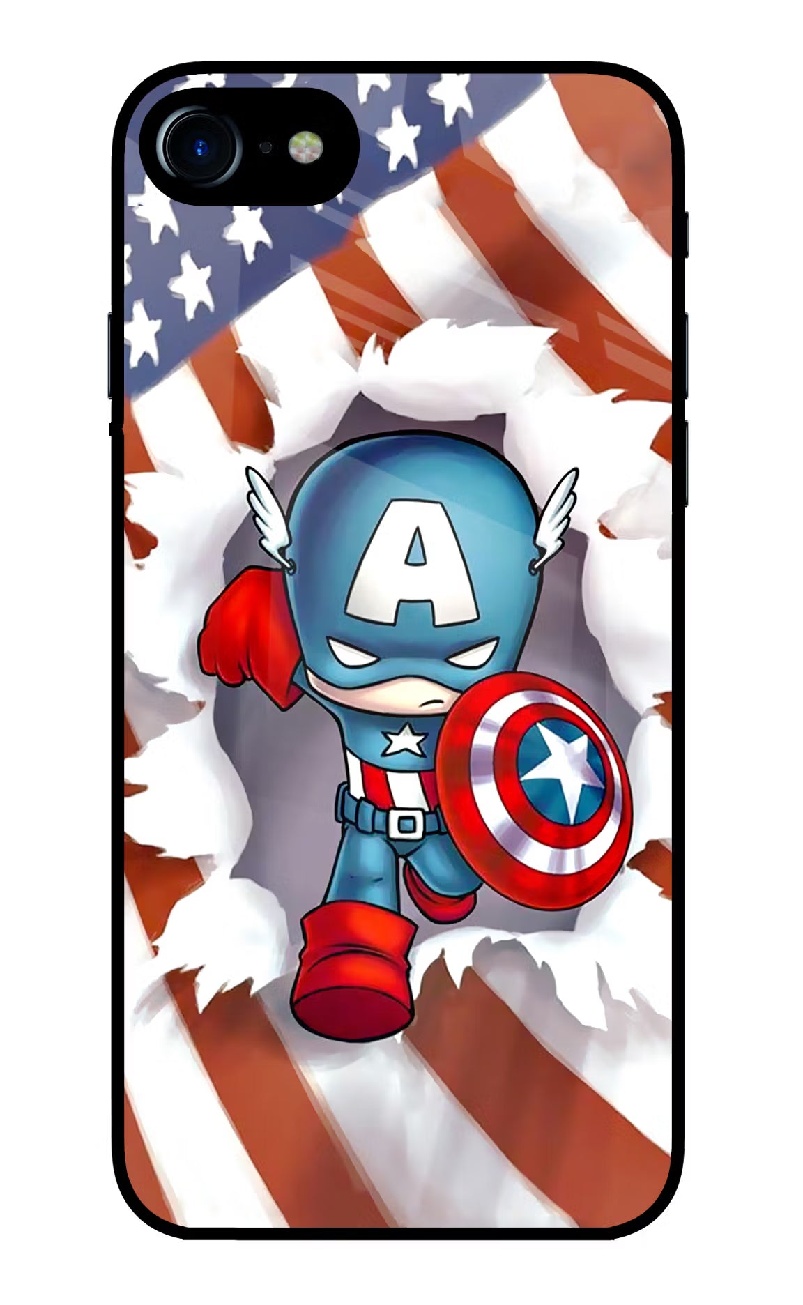 Captain America iPhone 7/7s Glass Case - Captain America iPhone 7/7s Glass Case Captain America iPhone 7/7s Glass Case