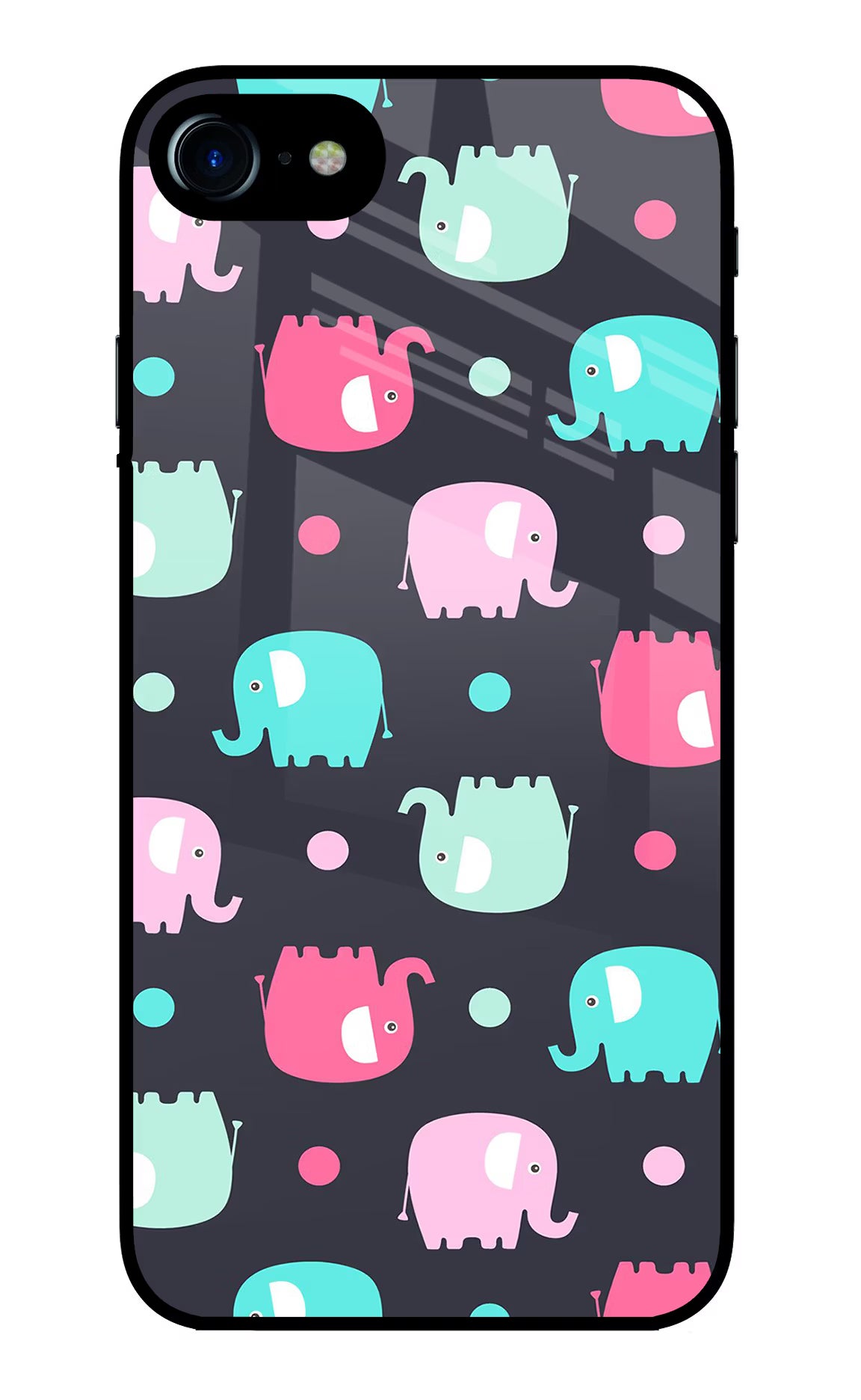 Elephants iPhone 7/7s Glass Case - Elephants iPhone 7/7s Glass Case Elephants iPhone 7/7s Glass Case