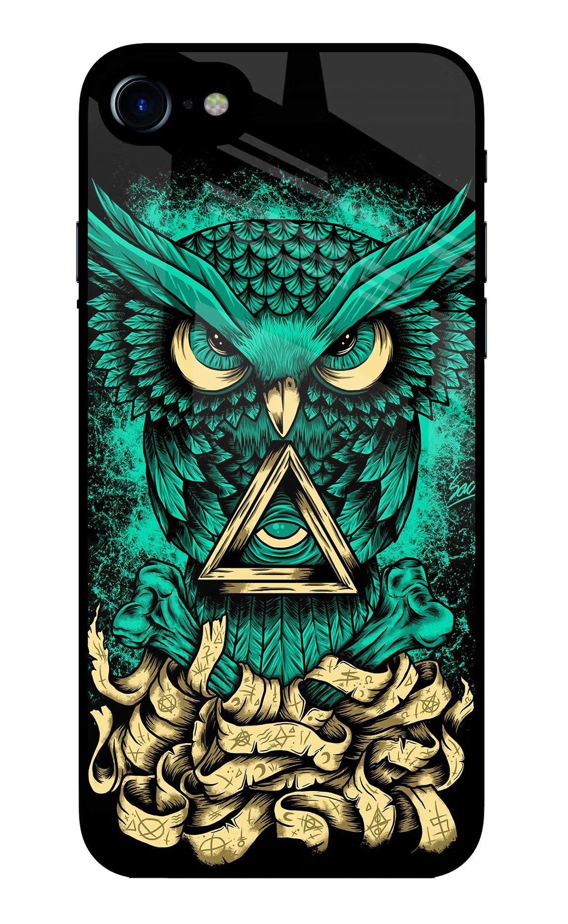 Green Owl iPhone 7/7s Glass Case - Green Owl iPhone 7/7s Glass Case Green Owl iPhone 7/7s Glass Case
