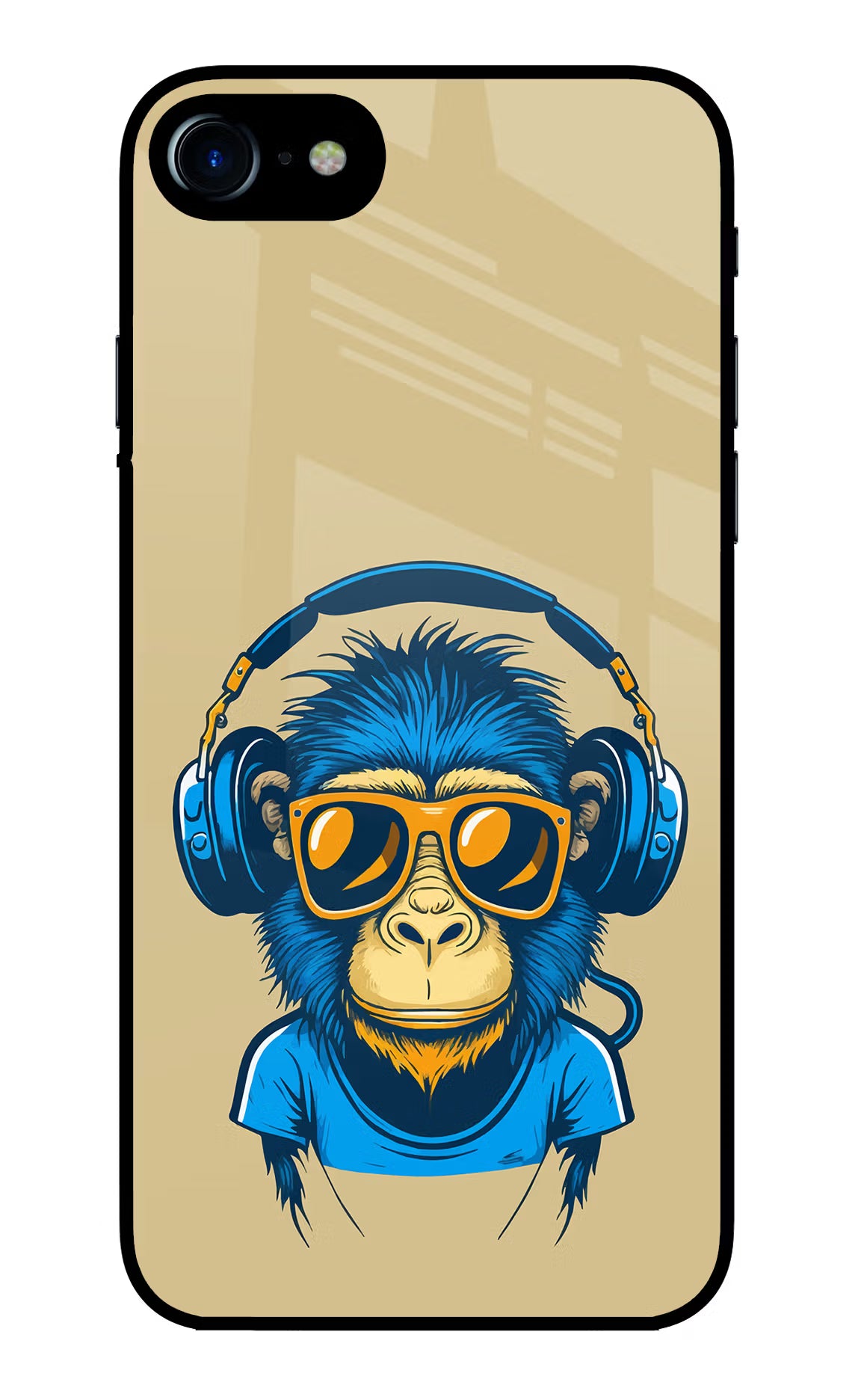 Monkey Headphone iPhone 7/7s Glass Case - Monkey Headphone iPhone 7/7s Glass Case Monkey Headphone iPhone 7/7s Glass Case