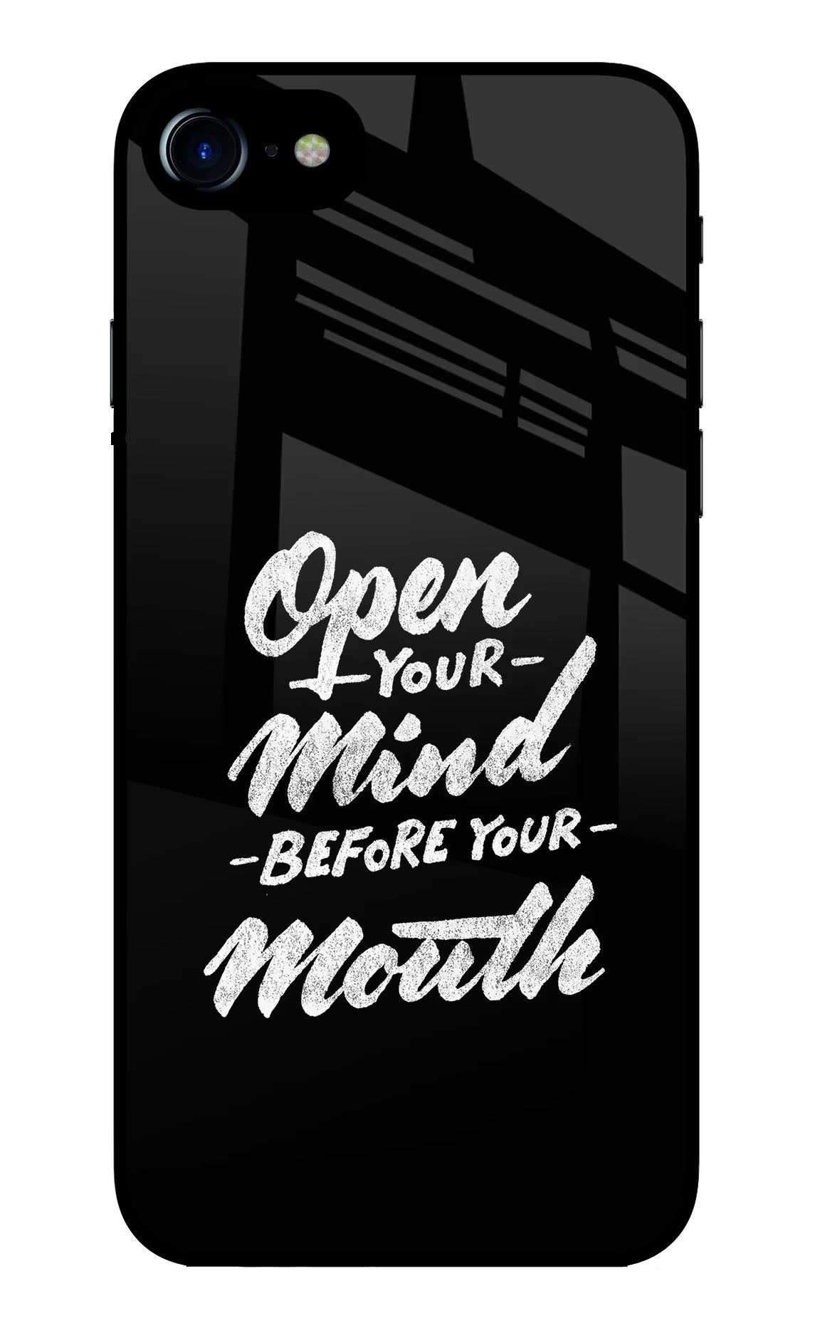 Open Your Mind Before Your Mouth iPhone 8 Glass Case - Open Your Mind Before Your Mouth iPhone 8 Glass Case Open Your Mind Before Your Mouth iPhone 8 Glass Case