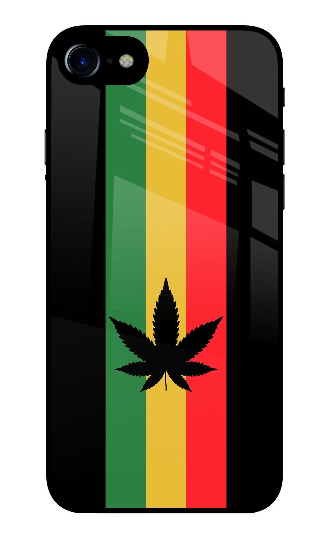 Weed Flag iPhone 8 Glass Case - Weed Flag iPhone 8/SE 2020 Glass Case Weed Flag iPhone 8/SE 2020 Glass Case