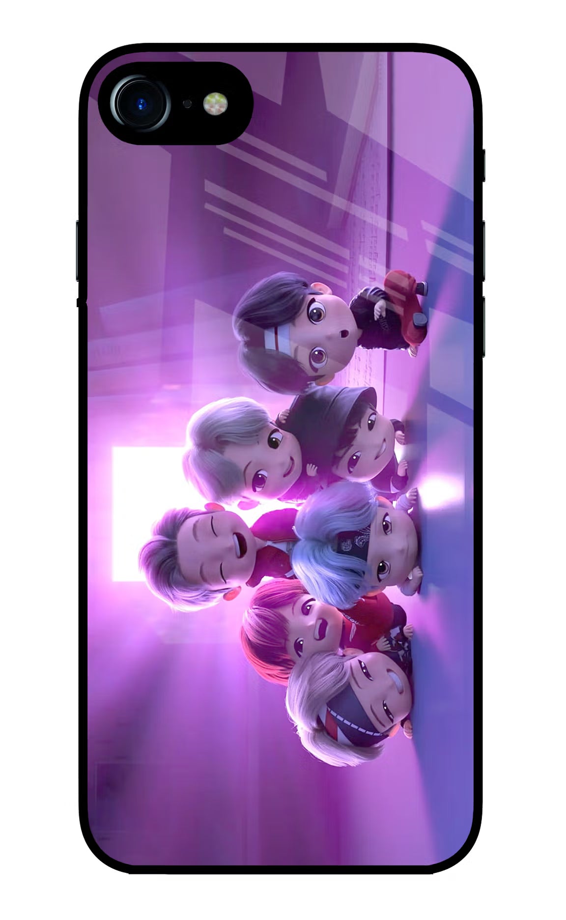 BTS Chibi iPhone 8 Glass Case - BTS Chibi iPhone 8 Glass Case BTS Chibi iPhone 8 Glass Case