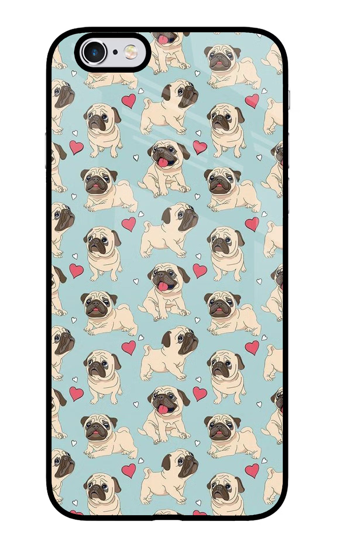 Pug Dog iPhone 6 Plus/6s Plus Back Cover - Pug Dog iPhone 6 Plus/6s Plus Glass Case Back Cover by Casekaro Pug Dog iPhone 6 Plus/6s Plus Glass Case Back Cover by Casekaro
