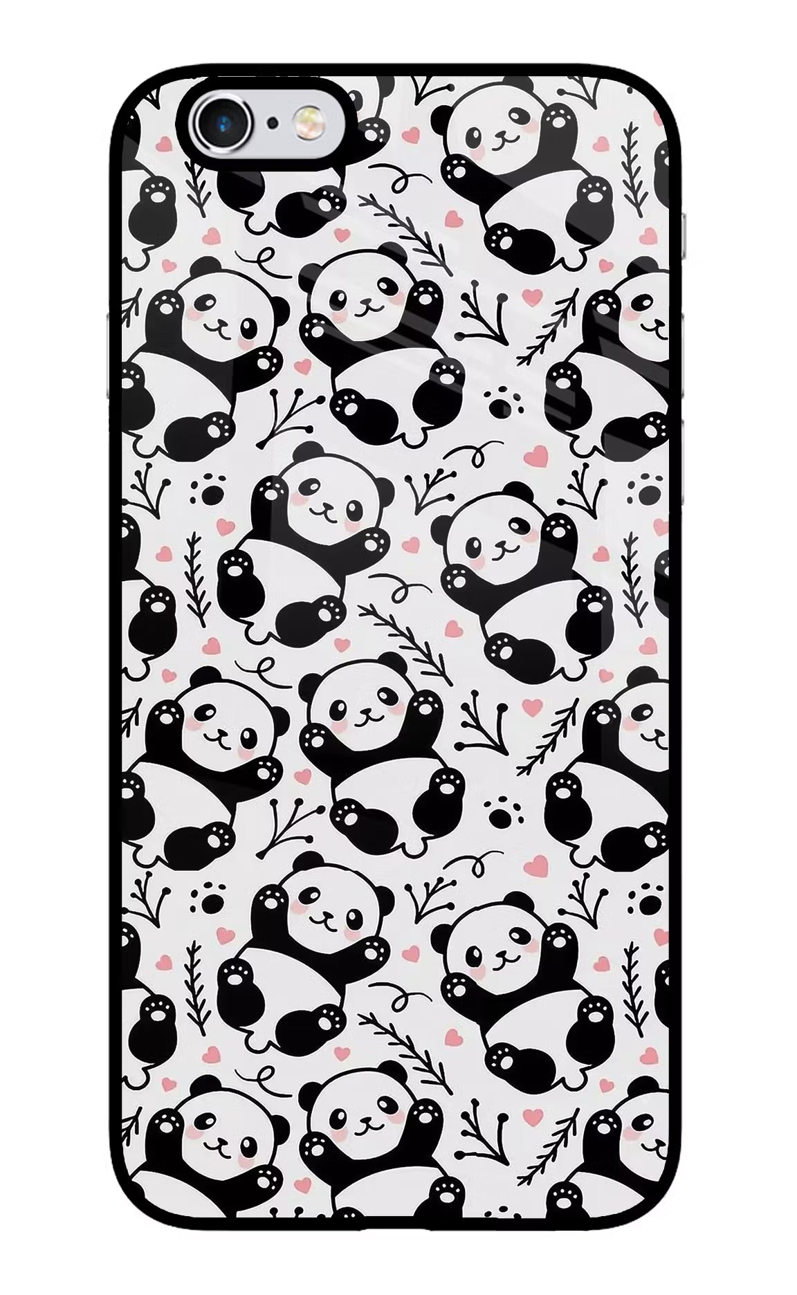 Cute Panda iPhone 6 Plus/6s Plus Back Cover - Cute Panda iPhone 6 Plus/6s Plus Glass Case Back Cover by Casekaro Cute Panda iPhone 6 Plus/6s Plus Glass Case Back Cover by Casekaro