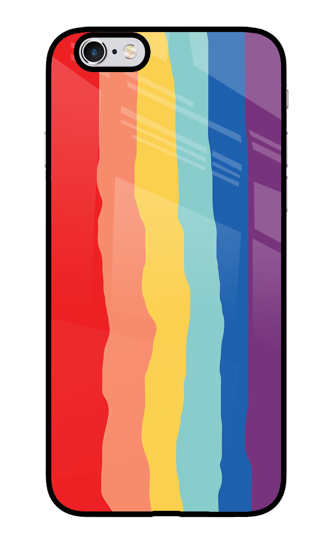 Rainbow iPhone 6 Plus/6s Plus Back Cover - Rainbow iPhone 6 Plus/6s Plus Glass Case Back Cover by Casekaro Rainbow iPhone 6 Plus/6s Plus Glass Case Back Cover by Casekaro
