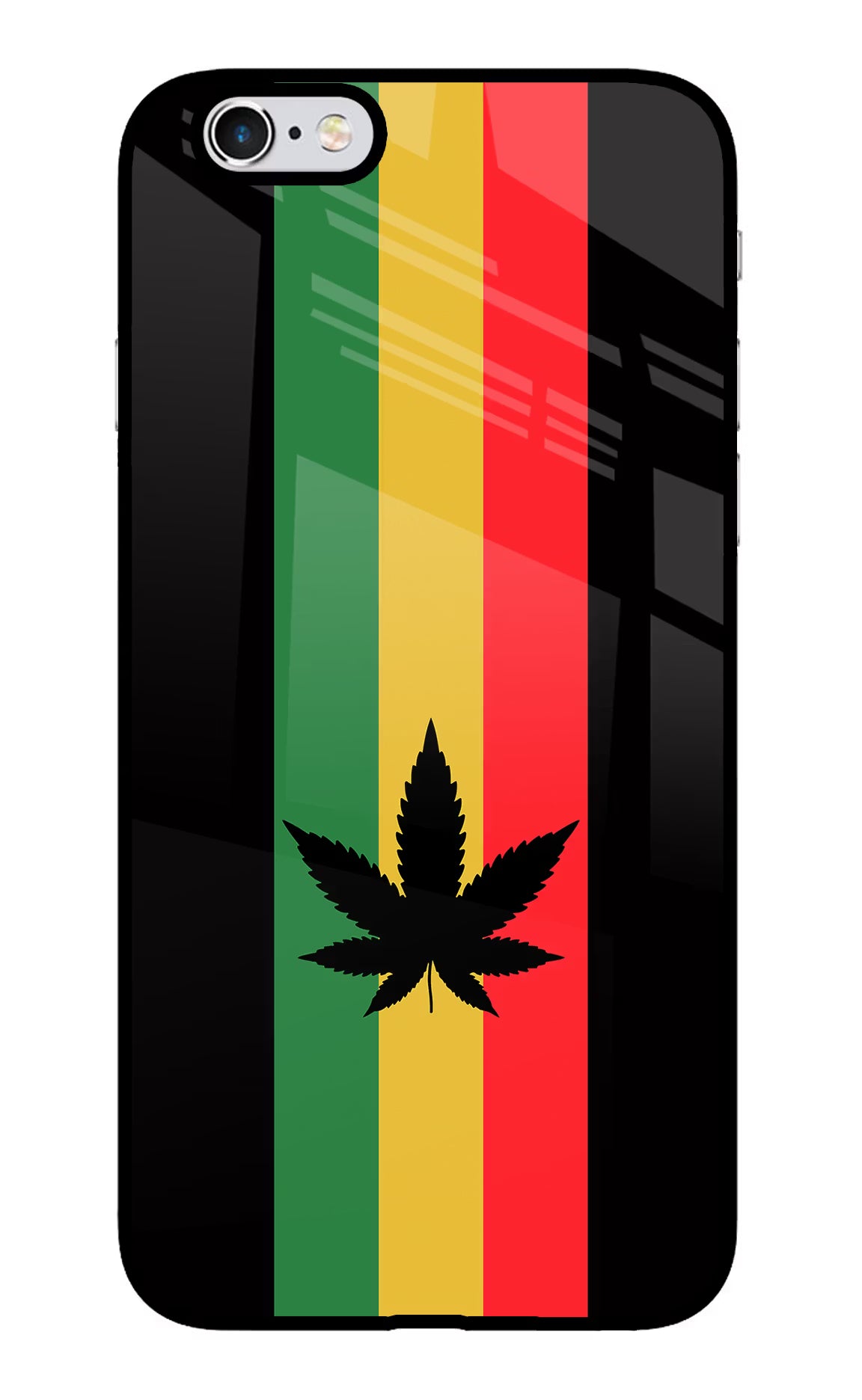 Weed Flag iPhone 6 Plus/6s Plus Back Cover - Weed Flag iPhone 6 Plus/6s Plus Glass Case Back Cover by Casekaro Weed Flag iPhone 6 Plus/6s Plus Glass Case Back Cover by Casekaro