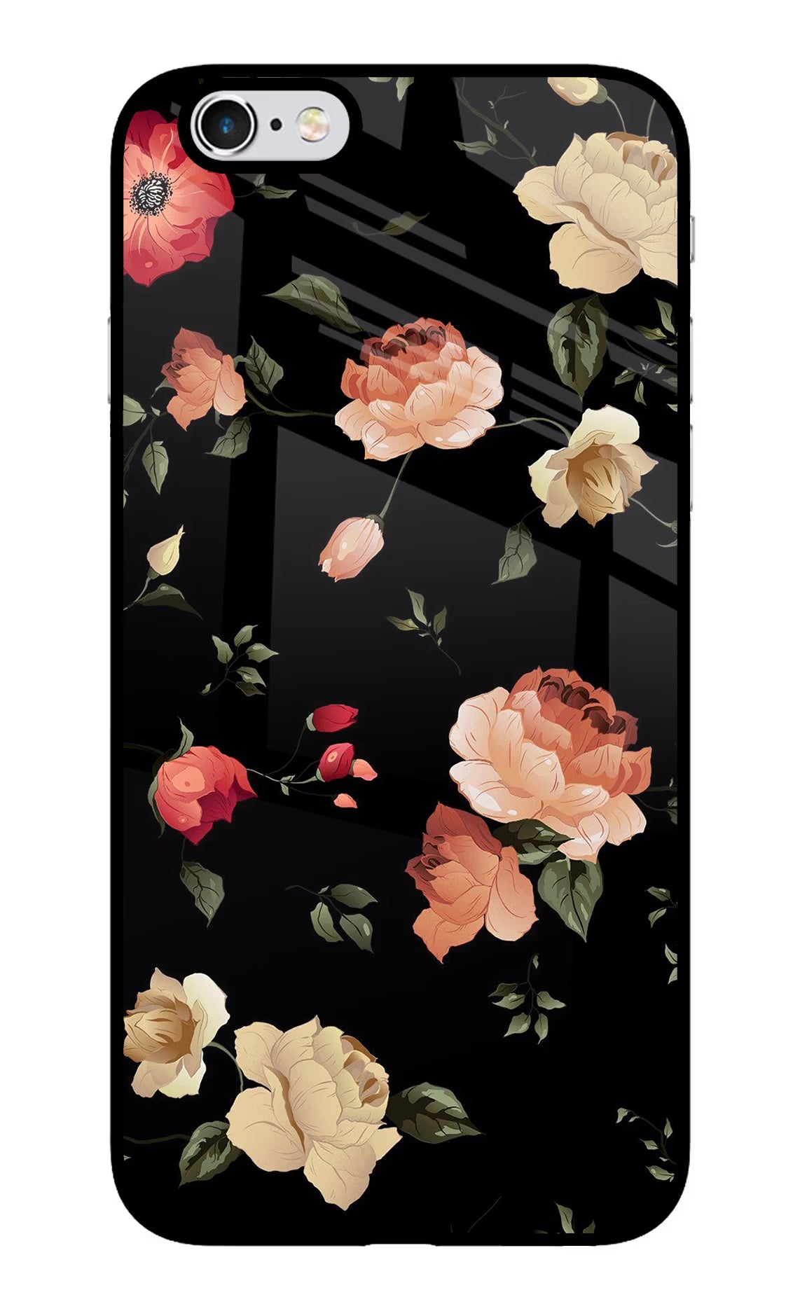 Flowers iPhone 6 Plus/6s Plus Back Cover - Flowers iPhone 6 Plus/6s Plus Glass Case Back Cover by Casekaro Flowers iPhone 6 Plus/6s Plus Glass Case Back Cover by Casekaro