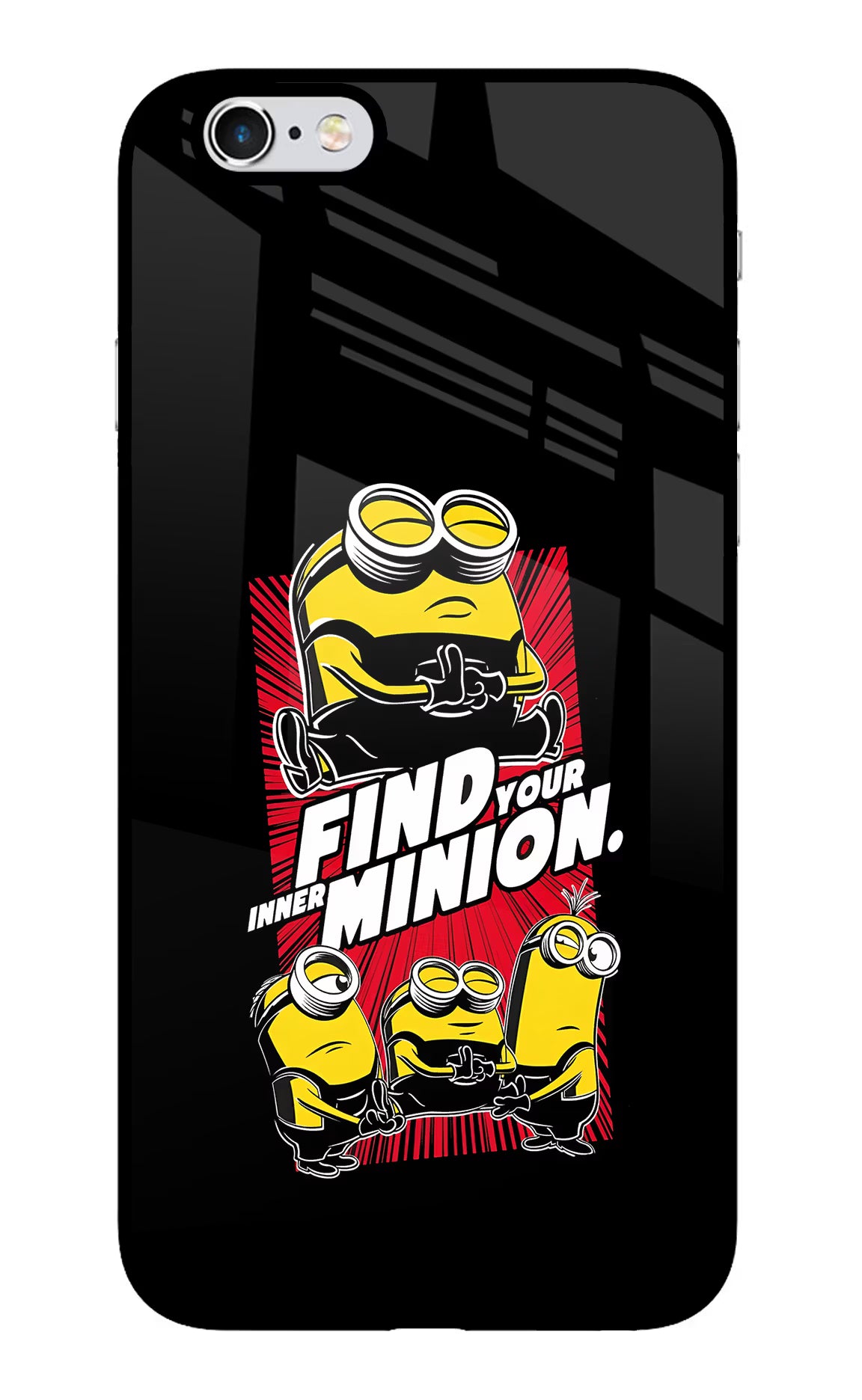 Find your inner Minion iPhone 6 Plus/6s Plus Back Cover - Find your inner Minion iPhone 6 Plus/6s Plus Glass Case Back Cover by Casekaro Find your inner Minion iPhone 6 Plus/6s Plus Glass Case Back Cover by Casekaro