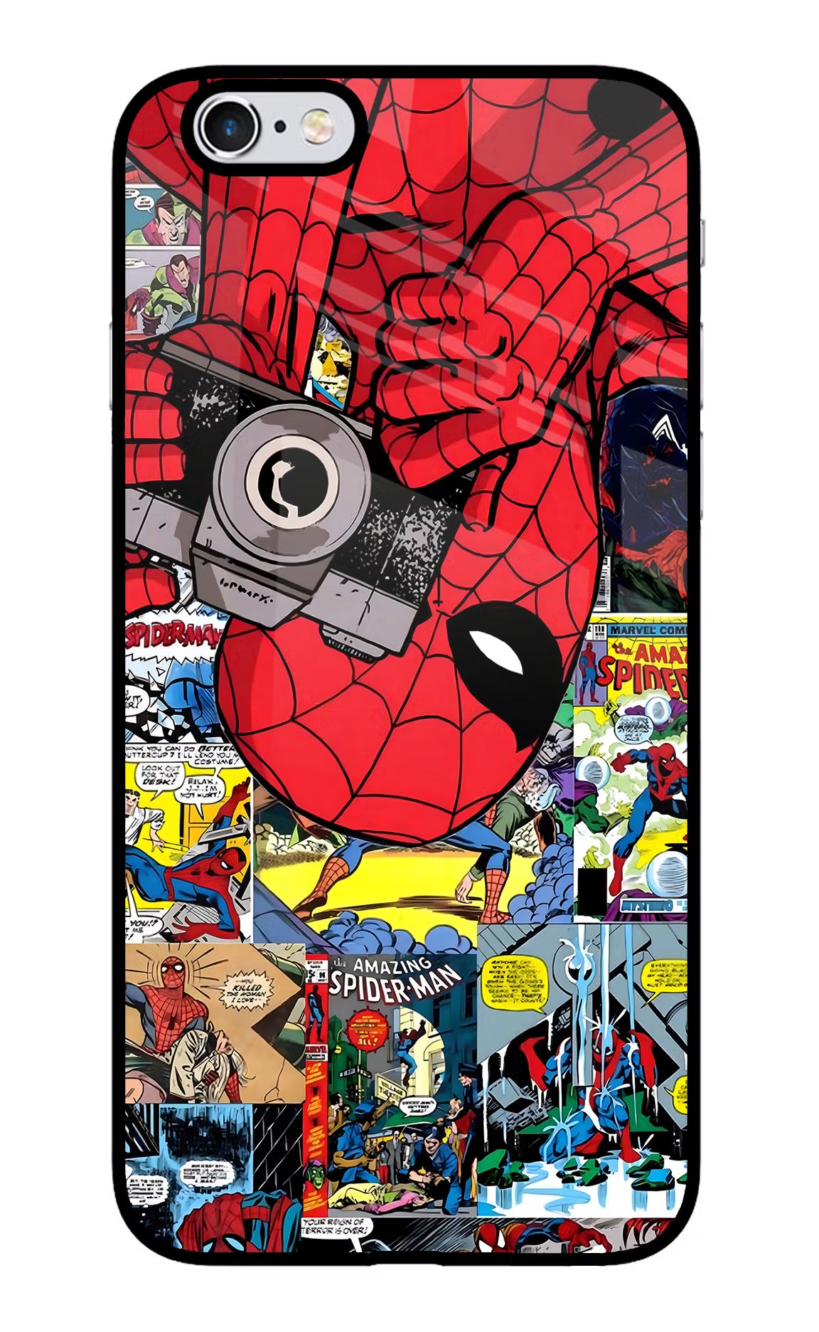 Spider Man iPhone 6 Plus/6s Plus Back Cover - Spider Man iPhone 6 Plus/6s Plus Glass Case Back Cover by Casekaro Spider Man iPhone 6 Plus/6s Plus Glass Case Back Cover by Casekaro