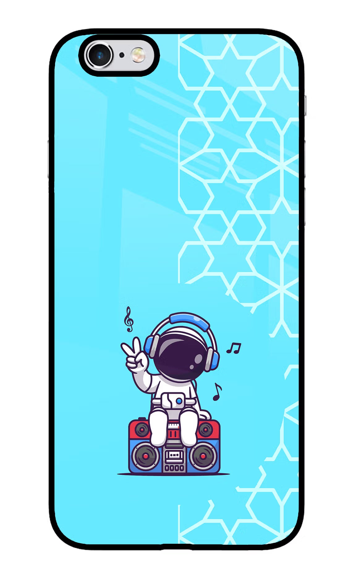 Cute Astronaut Chilling iPhone 6 Plus/6s Plus Back Cover - Cute Astronaut Chilling iPhone 6 Plus/6s Plus Glass Case Back Cover by Casekaro Cute Astronaut Chilling iPhone 6 Plus/6s Plus Glass Case Back Cover by Casekaro