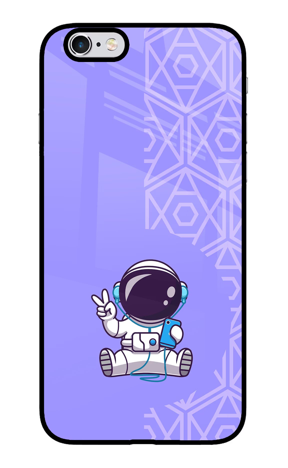 Cute Astronaut Chilling iPhone 6 Plus/6s Plus Back Cover - Cute Astronaut Chilling iPhone 6 Plus/6s Plus Glass Case Back Cover by Casekaro Cute Astronaut Chilling iPhone 6 Plus/6s Plus Glass Case Back Cover by Casekaro