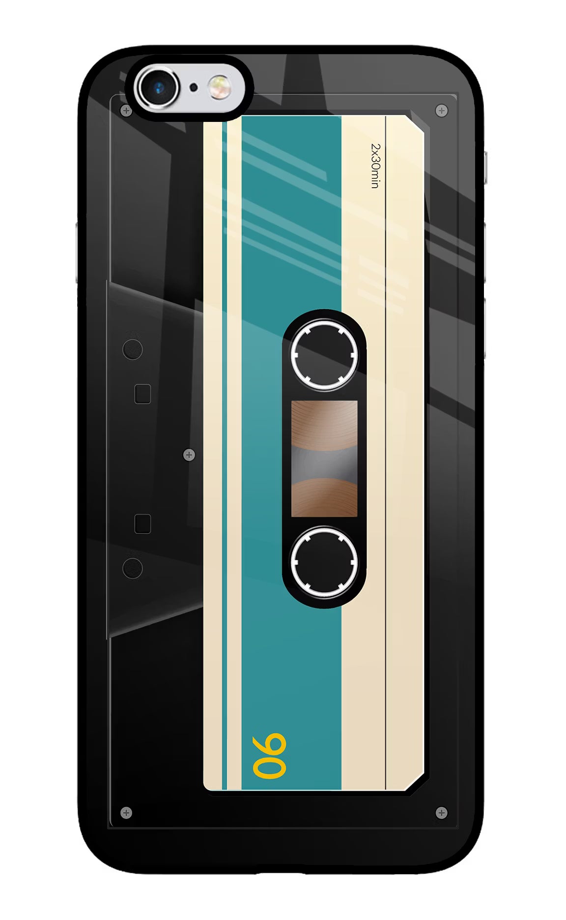 Cassette iPhone 6 Plus/6s Plus Back Cover - Cassette iPhone 6 Plus/6s Plus Glass Case Back Cover by Casekaro Cassette iPhone 6 Plus/6s Plus Glass Case Back Cover by Casekaro