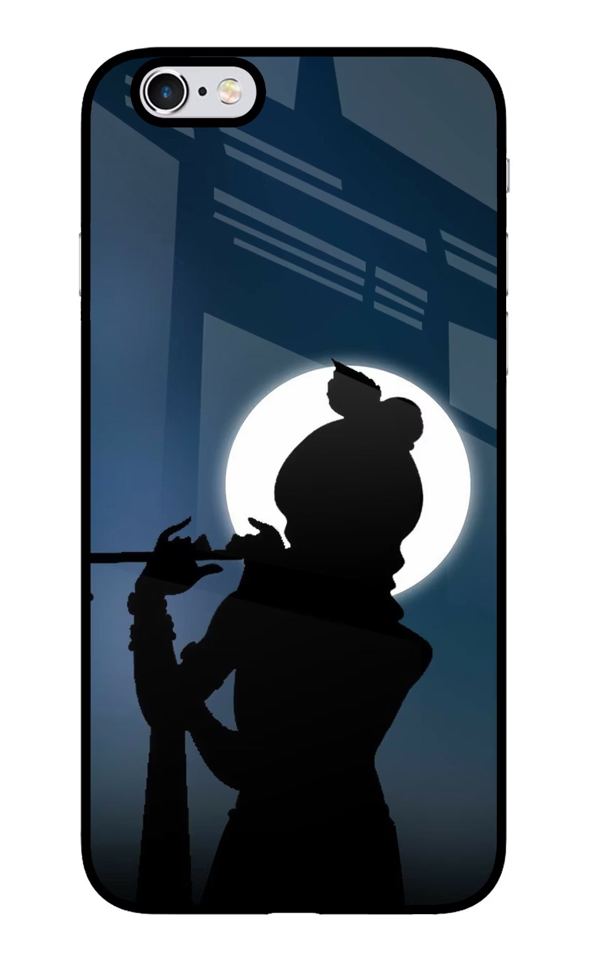 Shri Krishna Silhouette iPhone 6 Plus/6s Plus Back Cover - Shri Krishna Silhouette iPhone 6 Plus/6s Plus Glass Case Back Cover by Casekaro Shri Krishna Silhouette iPhone 6 Plus/6s Plus Glass Case Back Cover by Casekaro