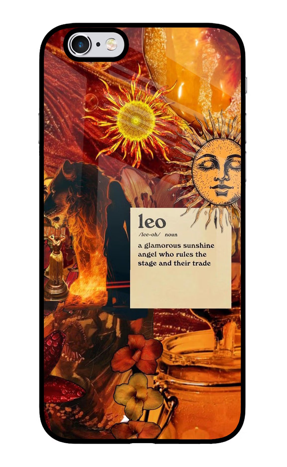 Leo Zodiac iPhone 6 Plus/6s Plus Back Cover - Leo Zodiac iPhone 6 Plus/6s Plus Glass Case Back Cover by Casekaro Leo Zodiac iPhone 6 Plus/6s Plus Glass Case Back Cover by Casekaro
