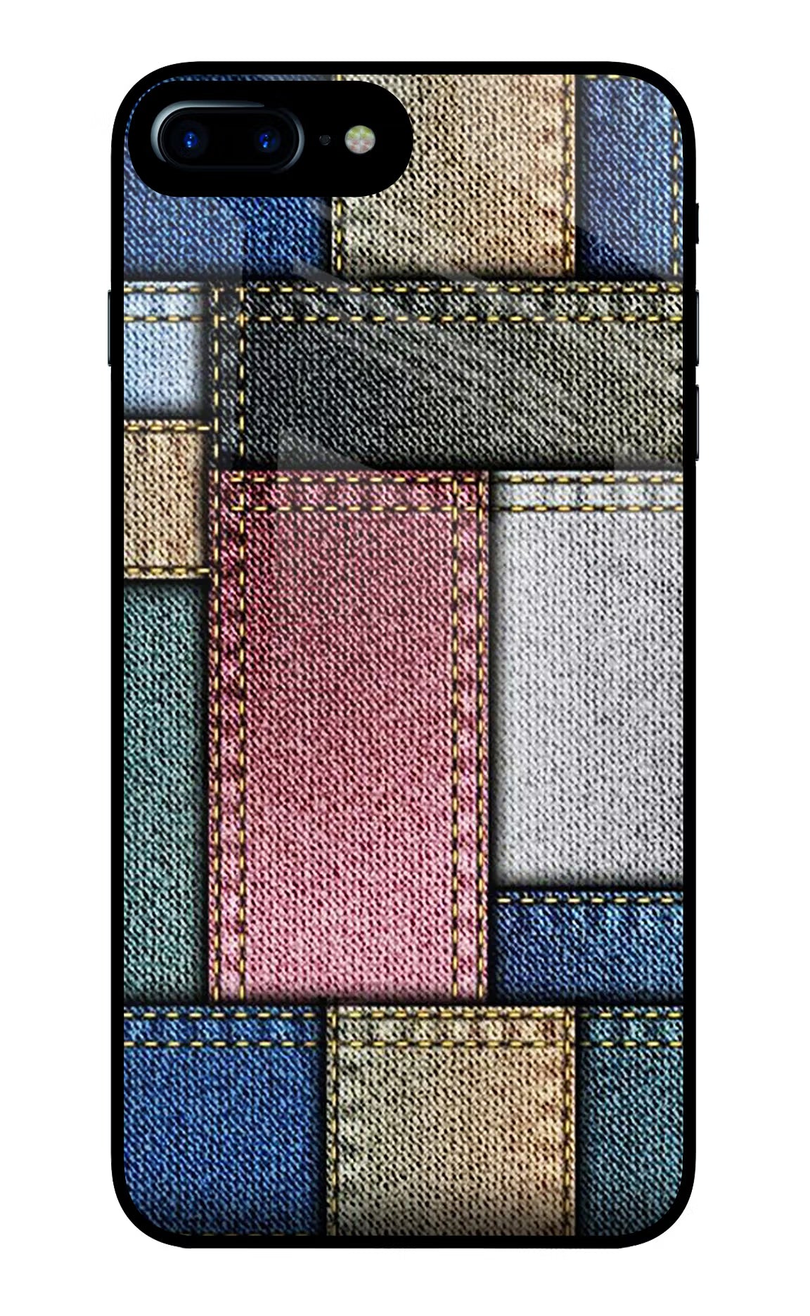 Multicolor Jeans iPhone 7 Plus Glass Case - Multicolor Jeans iPhone 7 Plus Glass Case Multicolor Jeans iPhone 7 Plus Glass Case