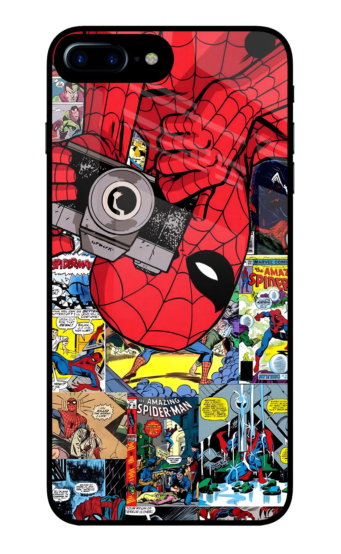 Spider Man iPhone 7 Plus Glass Case - Spider Man iPhone 7 Plus Glass Case Spider Man iPhone 7 Plus Glass Case