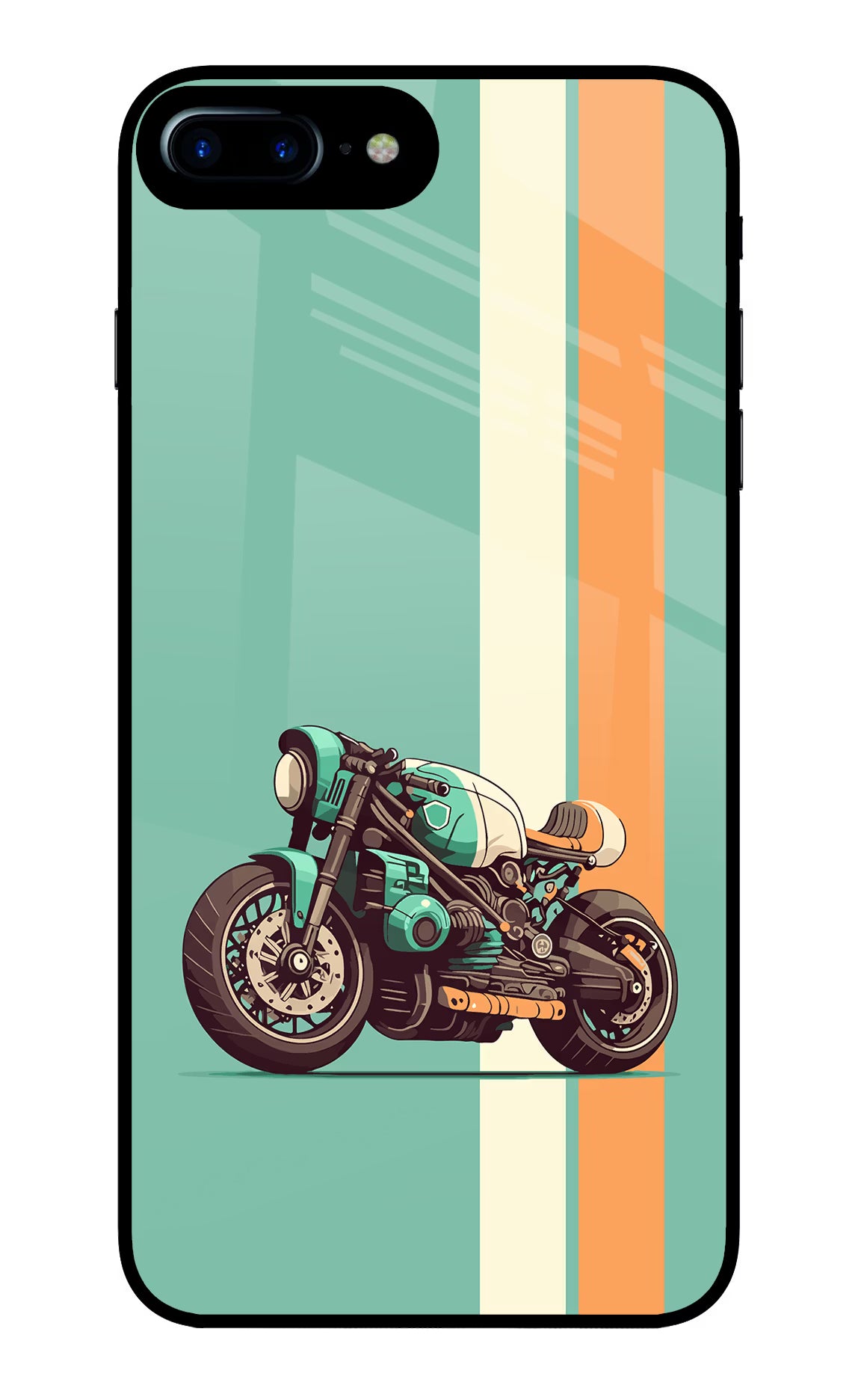 Striped Moto Drift iPhone 7 Plus Glass Case - Striped Moto Drift iPhone 7 Plus Glass Case Striped Moto Drift iPhone 7 Plus Glass Case