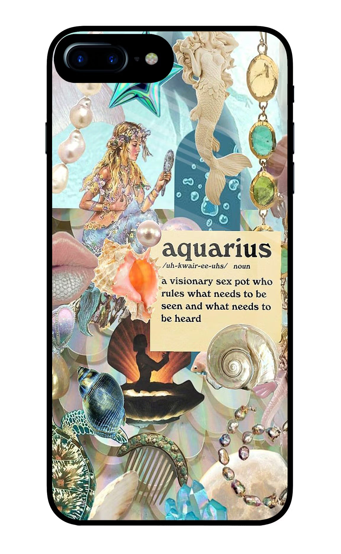 Aquarius Zodiac iPhone 7 Plus Glass Case - Aquarius Zodiac iPhone 7 Plus Glass Case Aquarius Zodiac iPhone 7 Plus Glass Case
