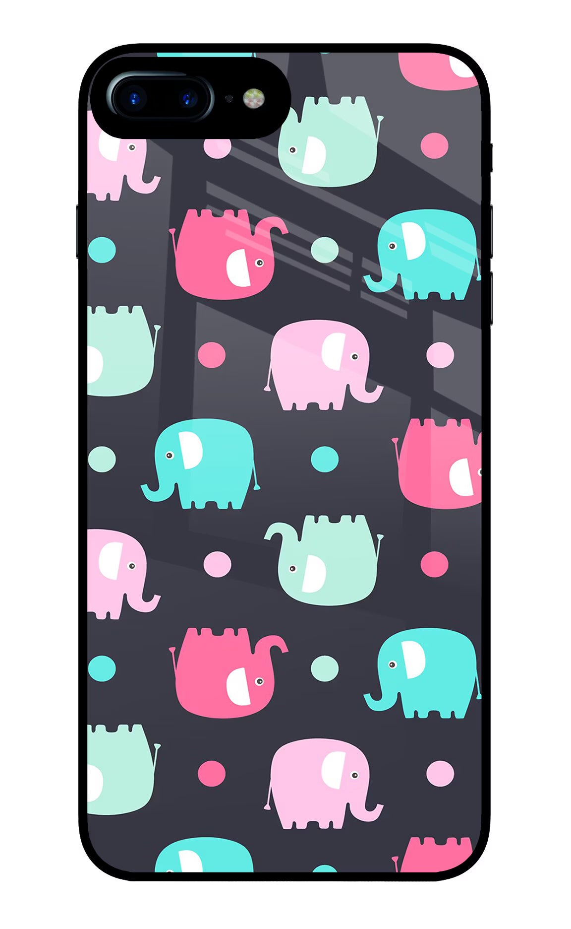 Elephants iPhone 8 Plus Glass Case - Elephants iPhone 8 Plus Glass Case Elephants iPhone 8 Plus Glass Case