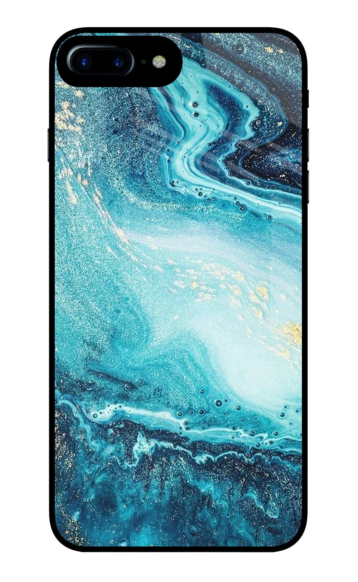 Blue Glitter Marble iPhone 8 Plus Glass Case - Blue Glitter Marble iPhone 8 Plus Glass Case Blue Glitter Marble iPhone 8 Plus Glass Case