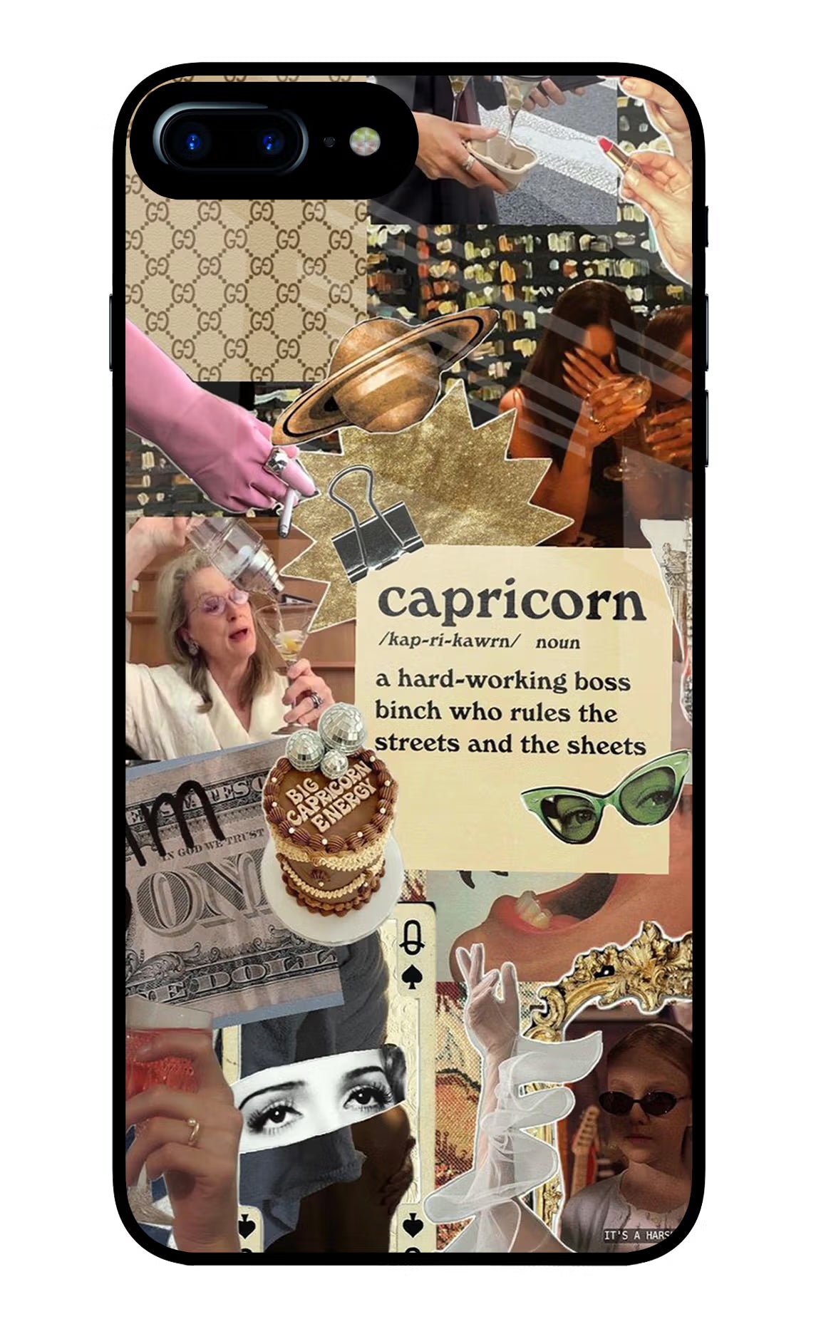 Capricorn Zodiac iPhone 8 Plus Glass Case - Capricorn Zodiac iPhone 8 Plus Glass Case Capricorn Zodiac iPhone 8 Plus Glass Case