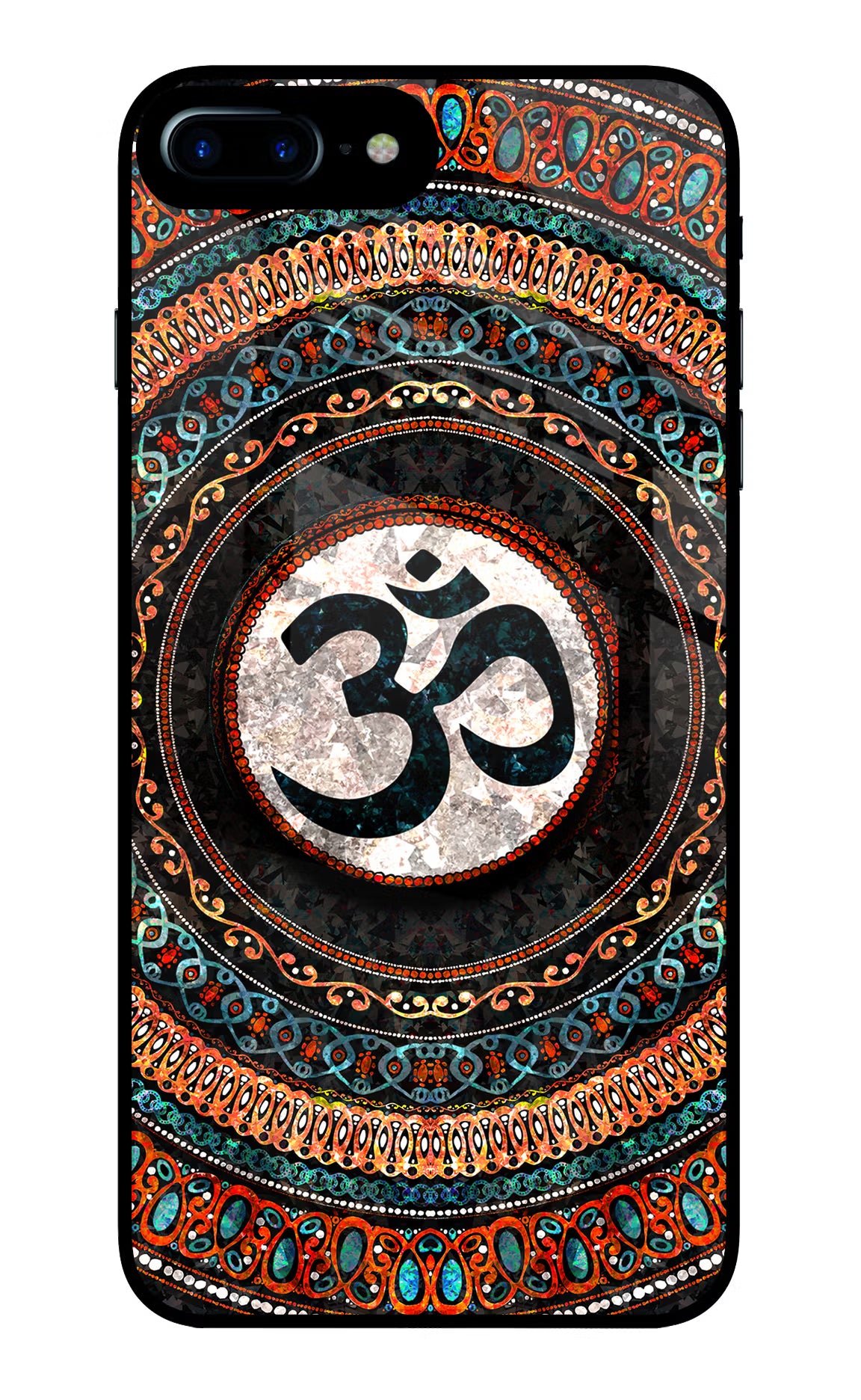 Om Culture iPhone 8 Plus Glass Case - Om Culture iPhone 8 Plus Glass Case Om Culture iPhone 8 Plus Glass Case