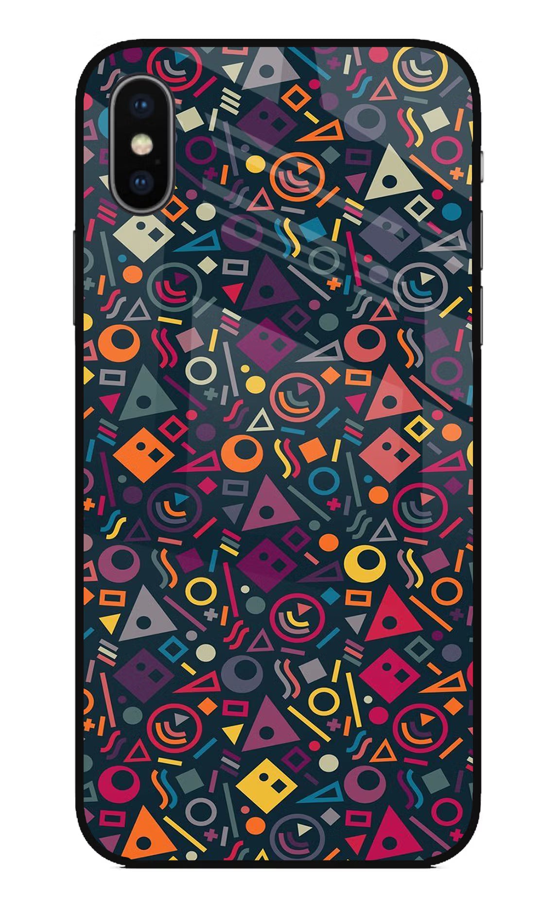 Geometric Abstract iPhone X Glass Case - Geometric Abstract iPhone X Glass Case Geometric Abstract iPhone X Glass Case