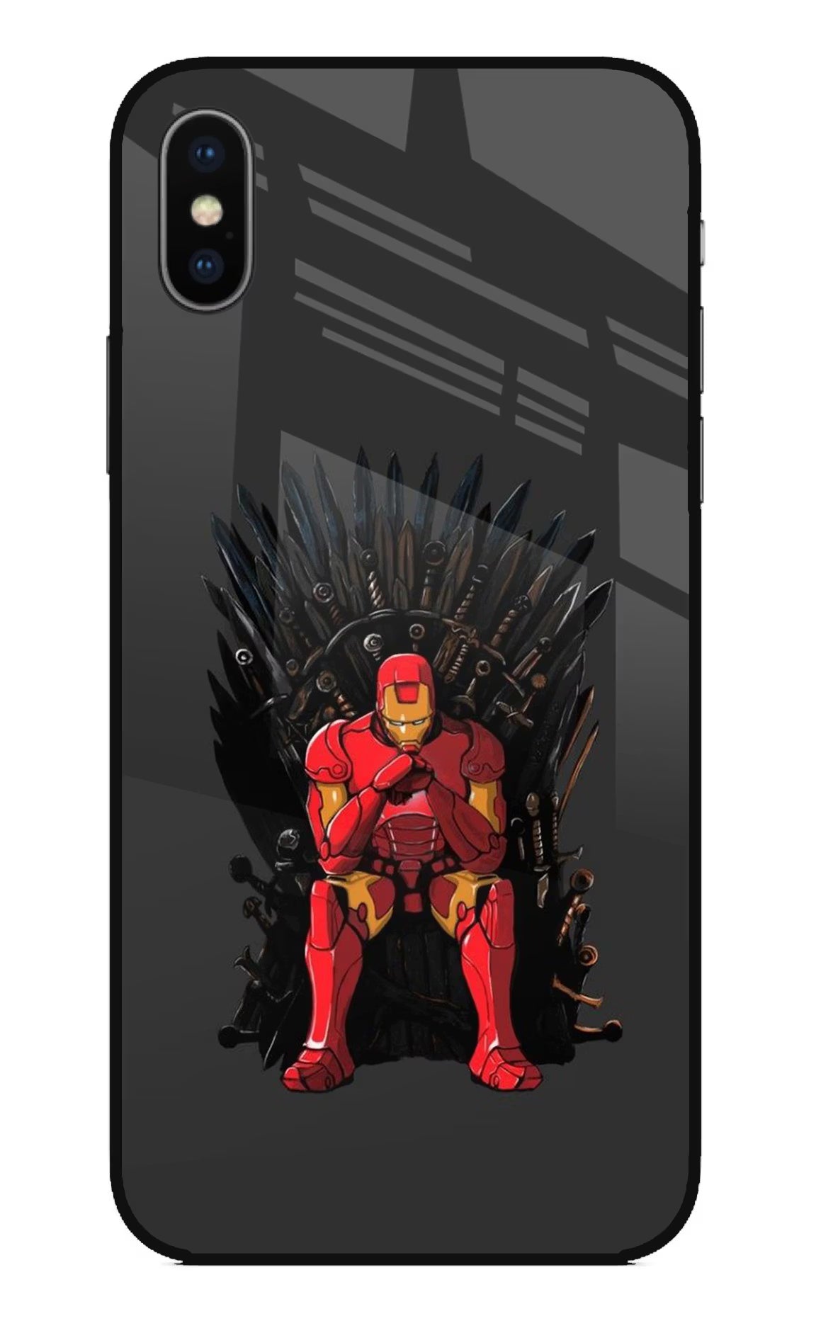 Ironman Throne iPhone X Glass Case - Ironman Throne iPhone X Glass Case Ironman Throne iPhone X Glass Case