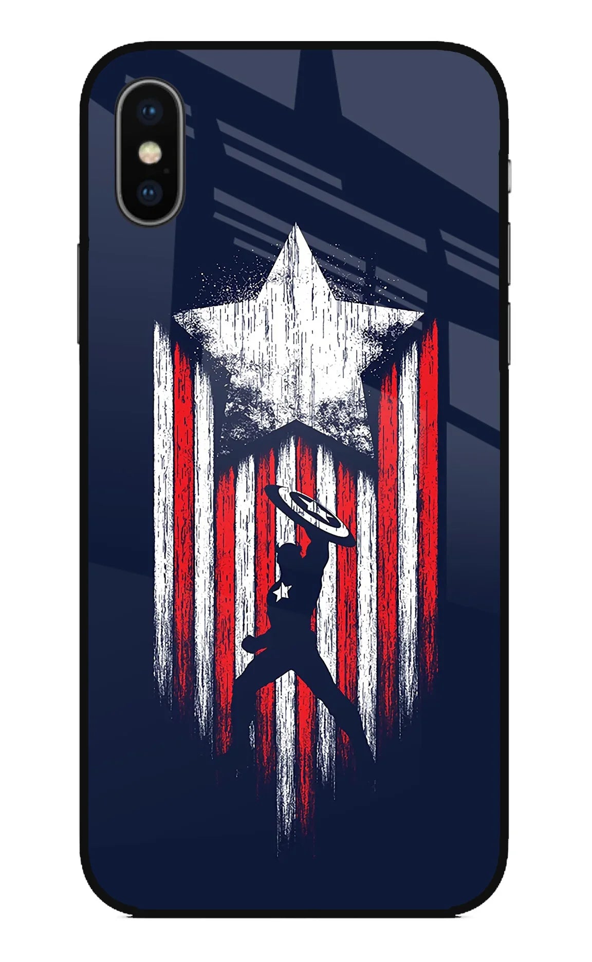 Captain America Marvel Art iPhone X Glass Case - Captain America Marvel Art iPhone X Glass Case Captain America Marvel Art iPhone X Glass Case