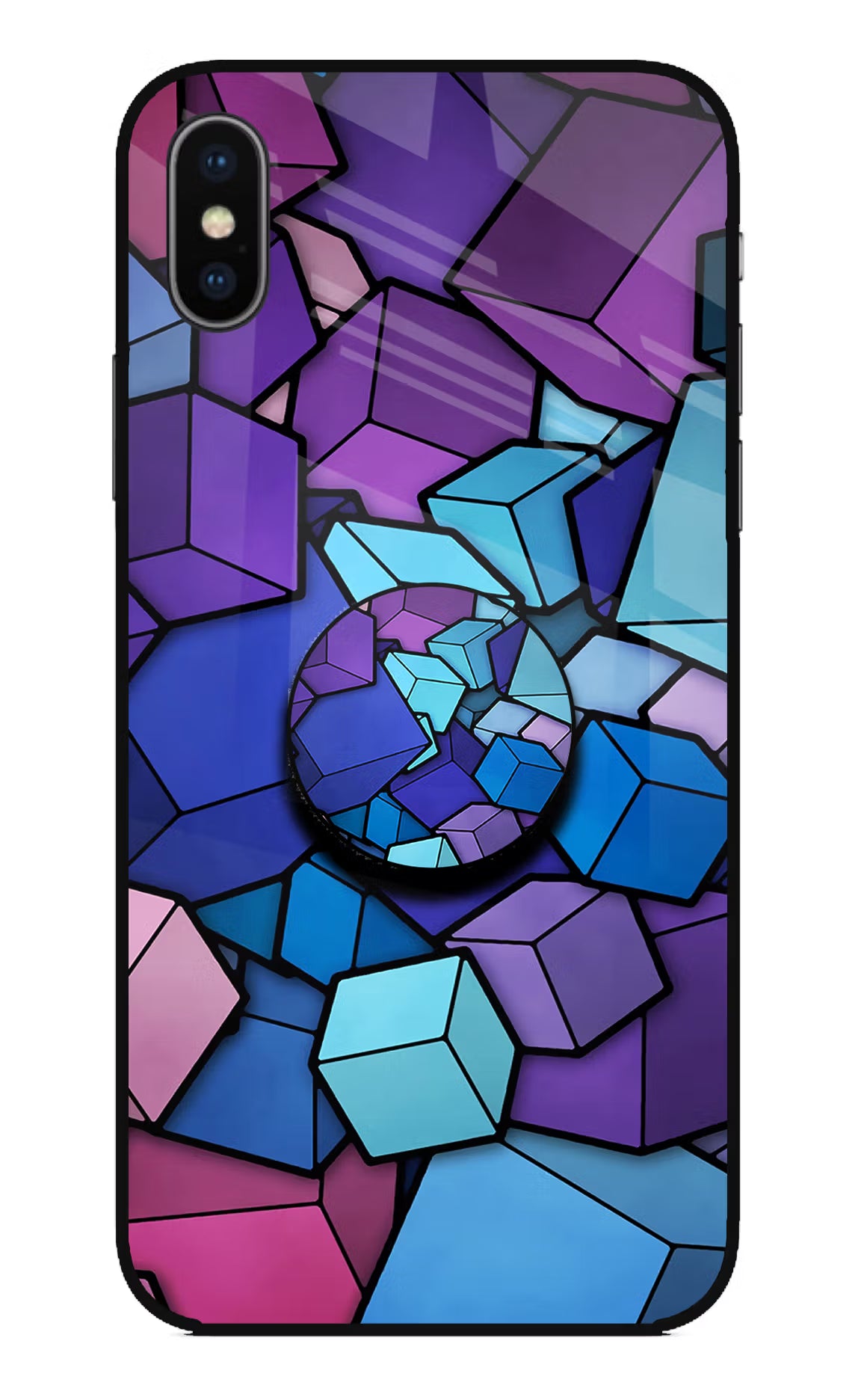 Cubic Abstract iPhone X Glass Case - Cubic Abstract iPhone X Glass Case Cubic Abstract iPhone X Glass Case