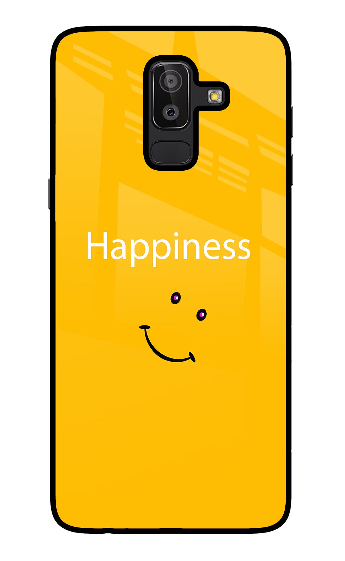 Happiness With Smiley Samsung J8 Back Cover - Happiness With Smiley Samsung J8 Glass Case Back Cover by Casekaro Happiness With Smiley Samsung J8 Glass Case Back Cover by Casekaro