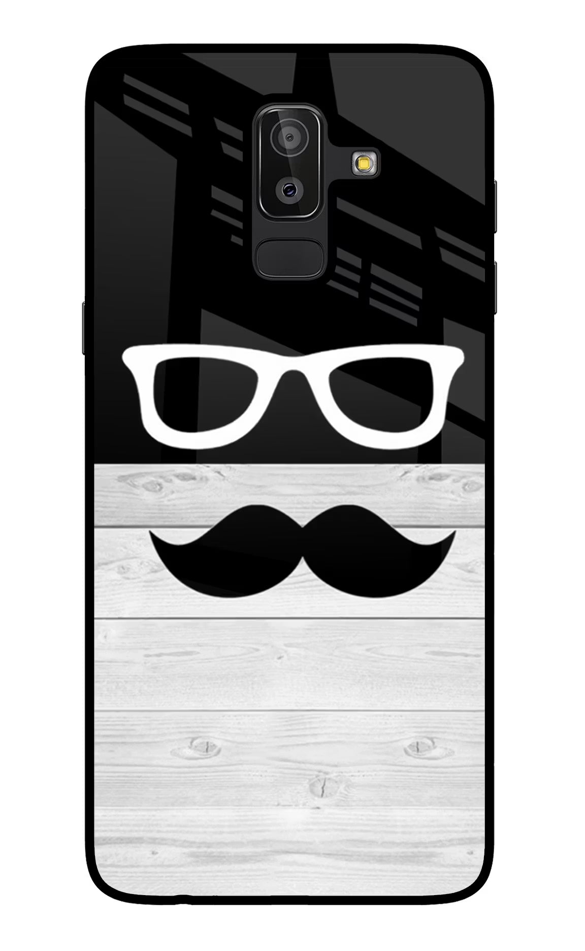 Mustache Samsung J8 Glass Case - Mustache Samsung J8 Glass Case Mustache Samsung J8 Glass Case