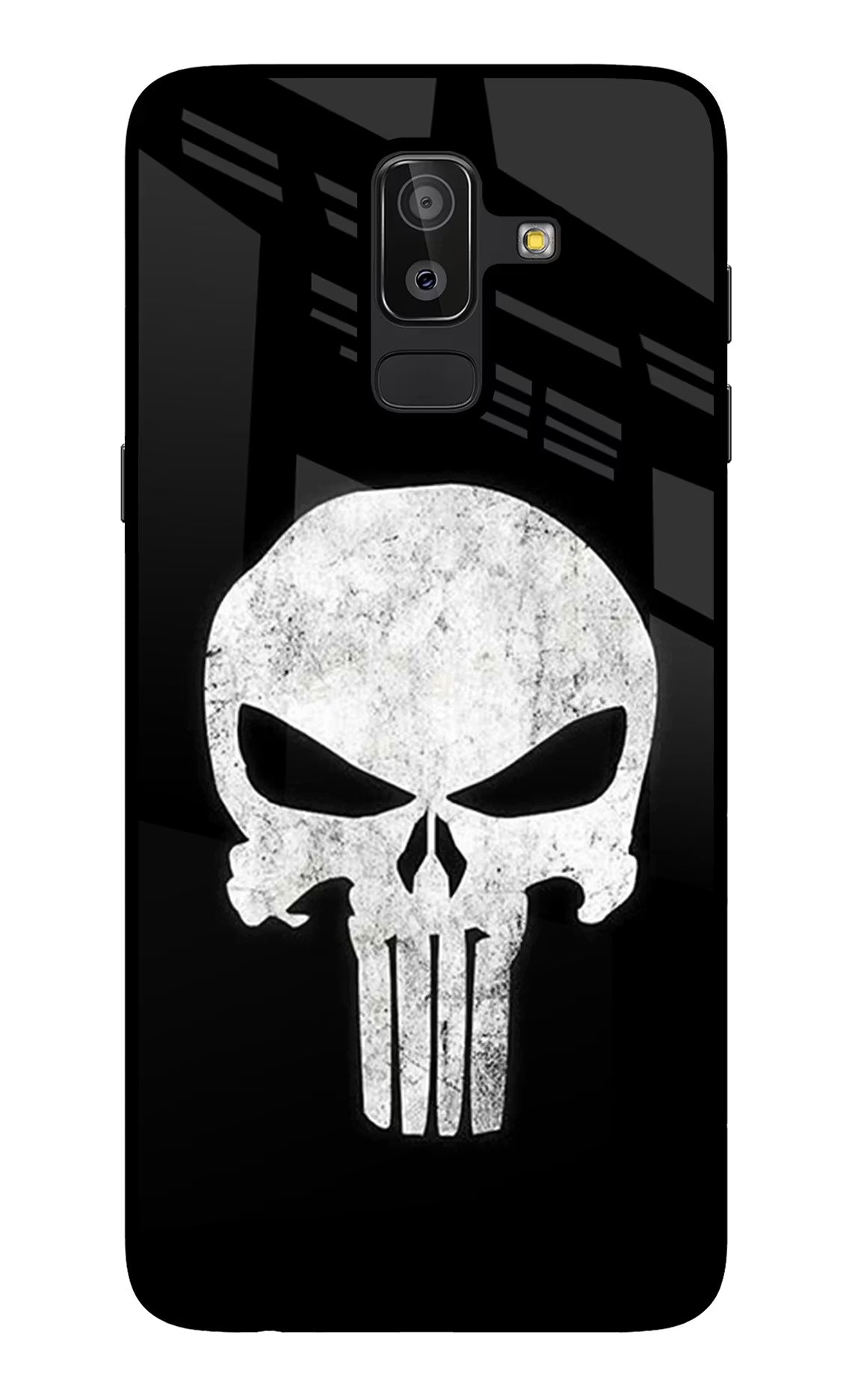 Punisher Skull Samsung J8 Back Cover - Punisher Skull Samsung J8 Glass Case Back Cover by Casekaro Punisher Skull Samsung J8 Glass Case Back Cover by Casekaro