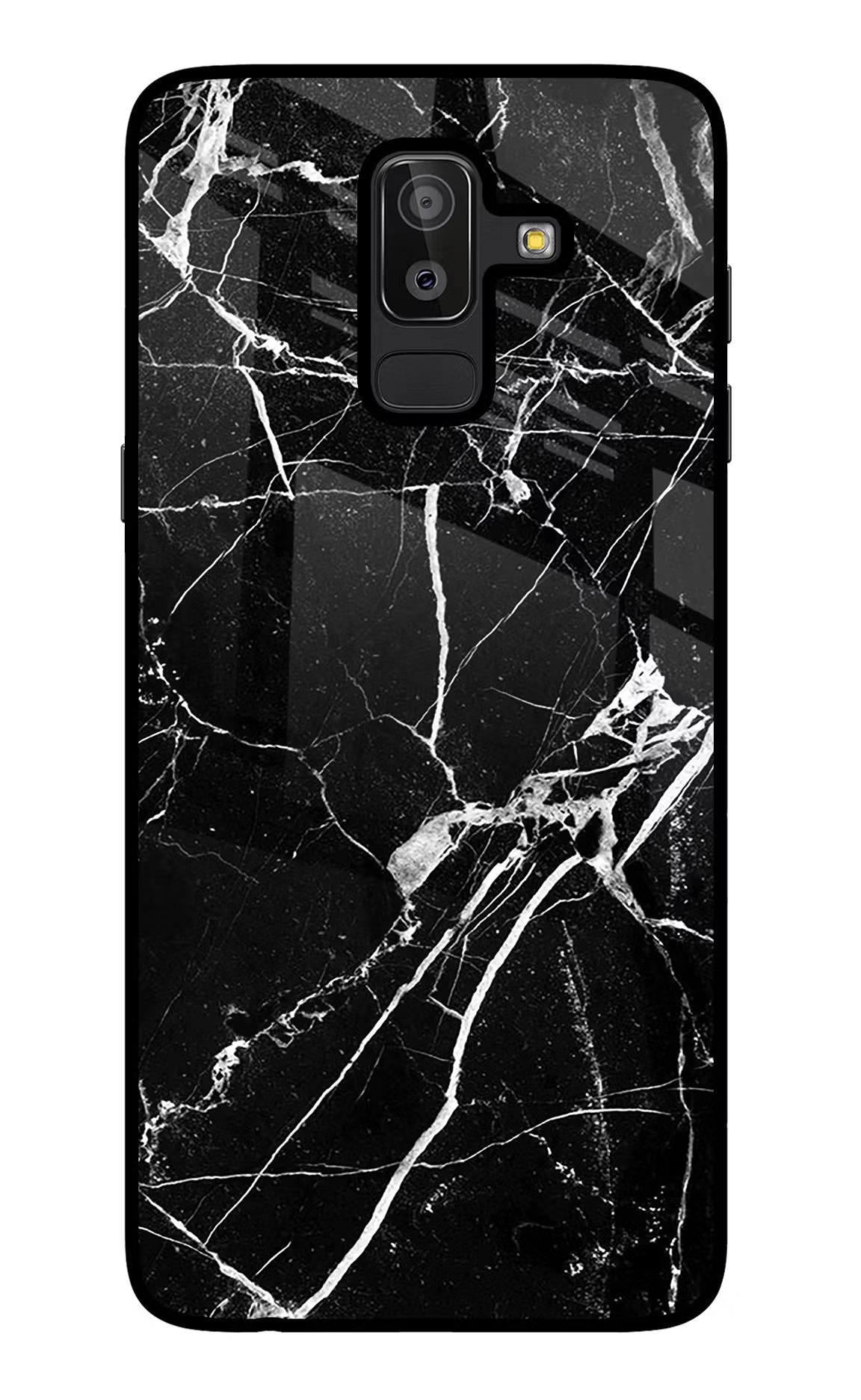 Black Marble Pattern Samsung J8 Glass Case - Black Marble Pattern Samsung J8 Glass Case Black Marble Pattern Samsung J8 Glass Case