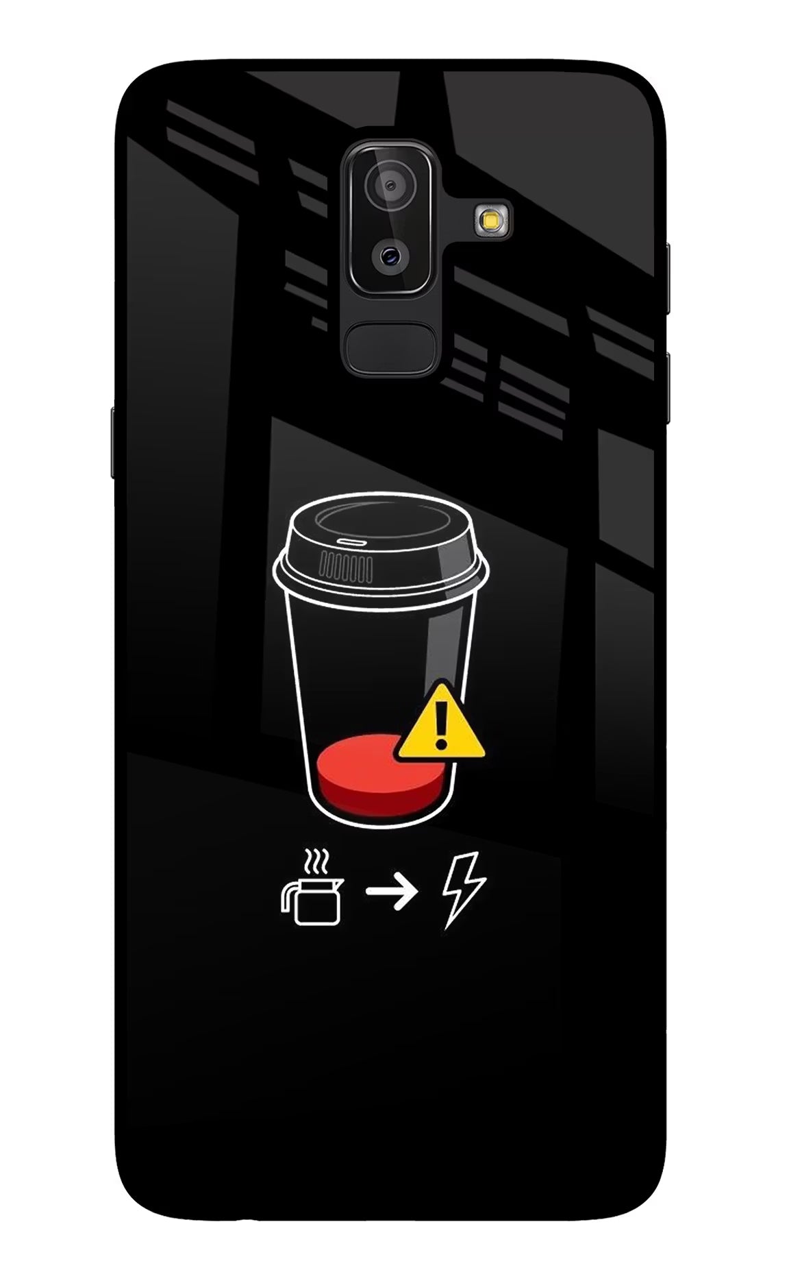 Coffee Samsung J8 Back Cover - Coffee Samsung J8 Glass Case Back Cover by Casekaro Coffee Samsung J8 Glass Case Back Cover by Casekaro