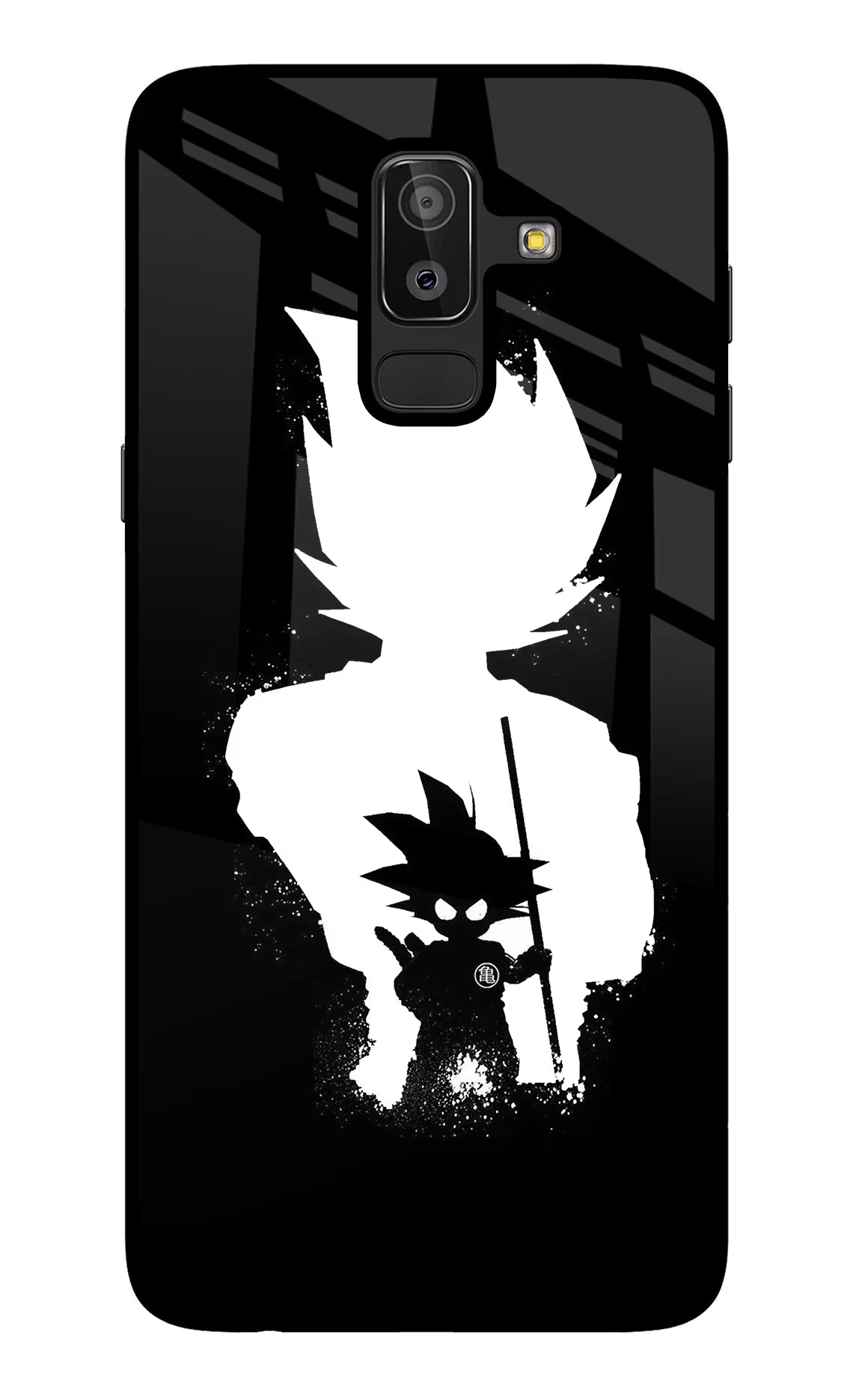 Goku Shadow Samsung J8 Back Cover - Goku Shadow Samsung J8 Glass Case Back Cover by Casekaro Goku Shadow Samsung J8 Glass Case Back Cover by Casekaro