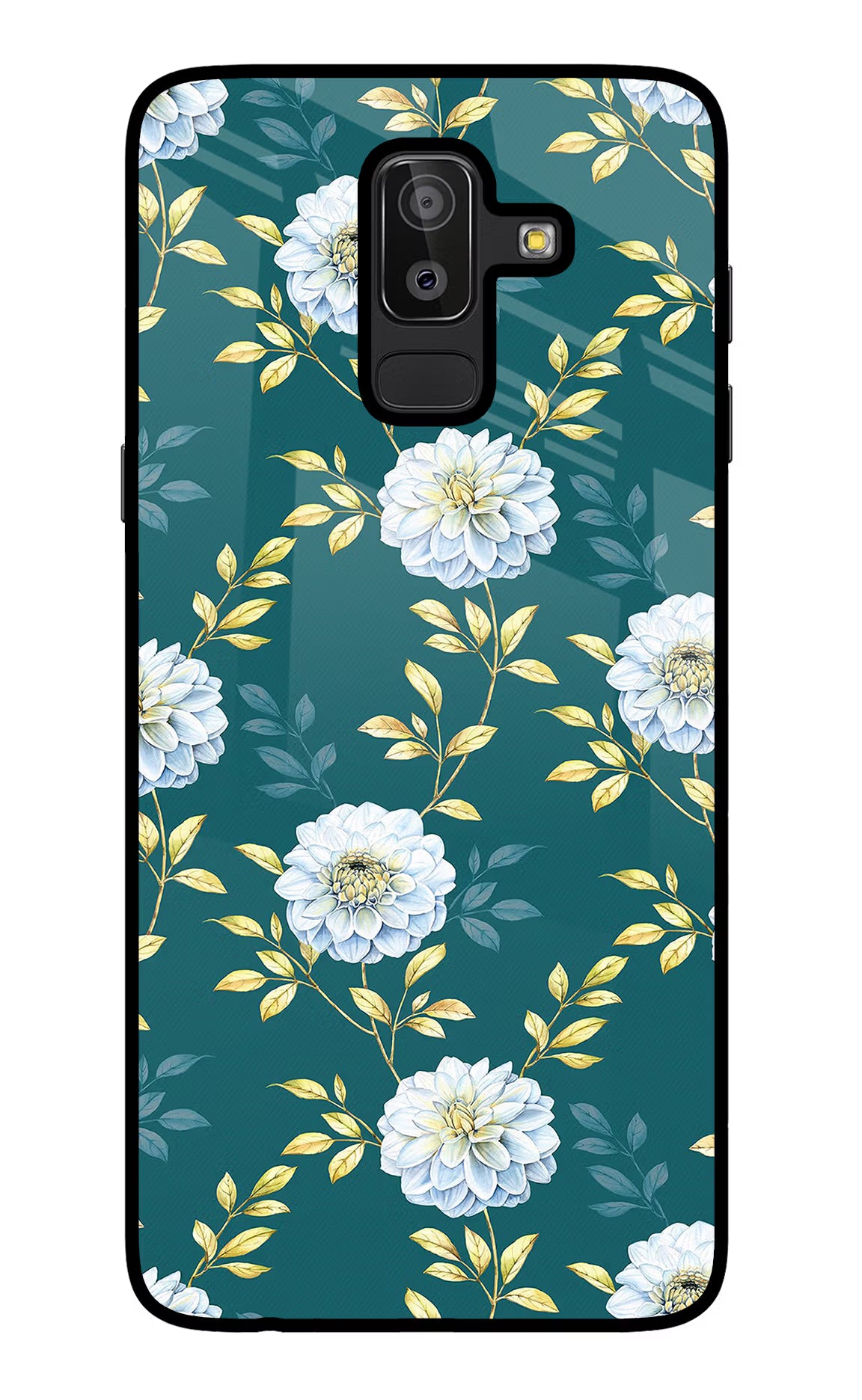 Flowers Samsung J8 Back Cover - Flowers Samsung J8 Glass Case Back Cover by Casekaro Flowers Samsung J8 Glass Case Back Cover by Casekaro
