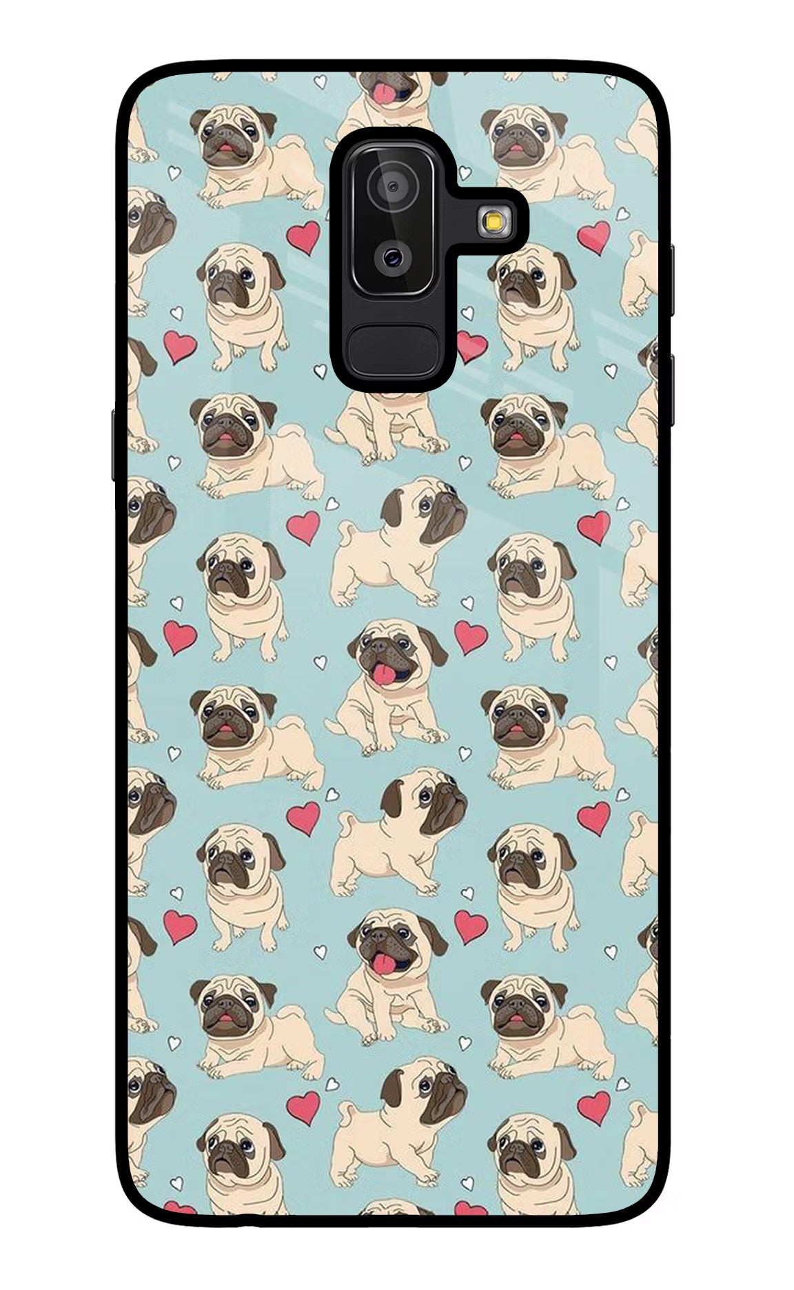 Pug Dog Samsung J8 Back Cover - Pug Dog Samsung J8 Glass Case Back Cover by Casekaro Pug Dog Samsung J8 Glass Case Back Cover by Casekaro